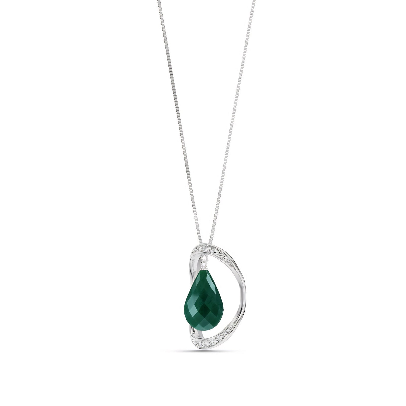 White Gold Pendant Necklace White Topaz 10K — Donata