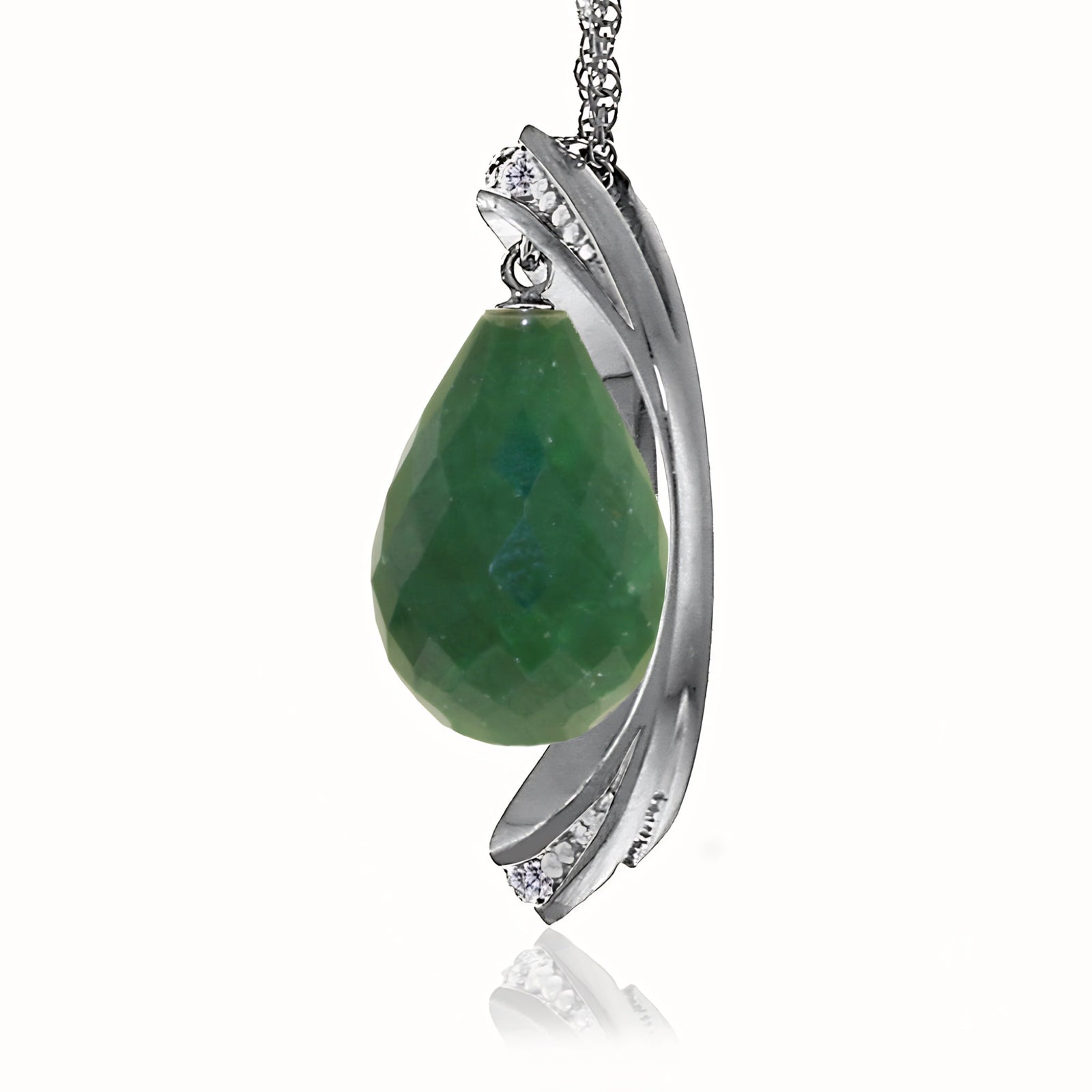 White Gold Pendant Necklace White Topaz 10K — Donata