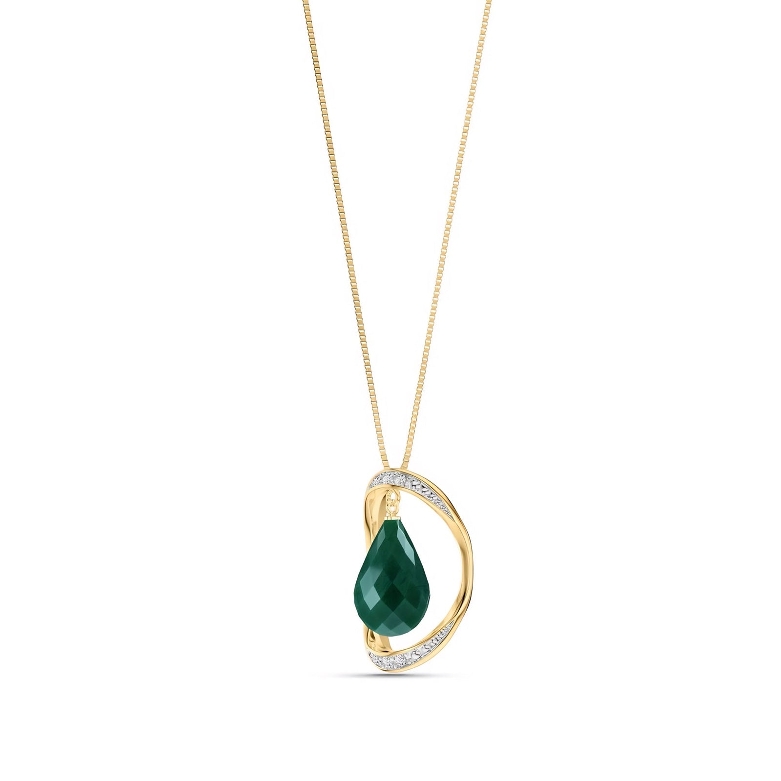 Yellow Gold Pendant Necklace White Topaz 10K — Donata
