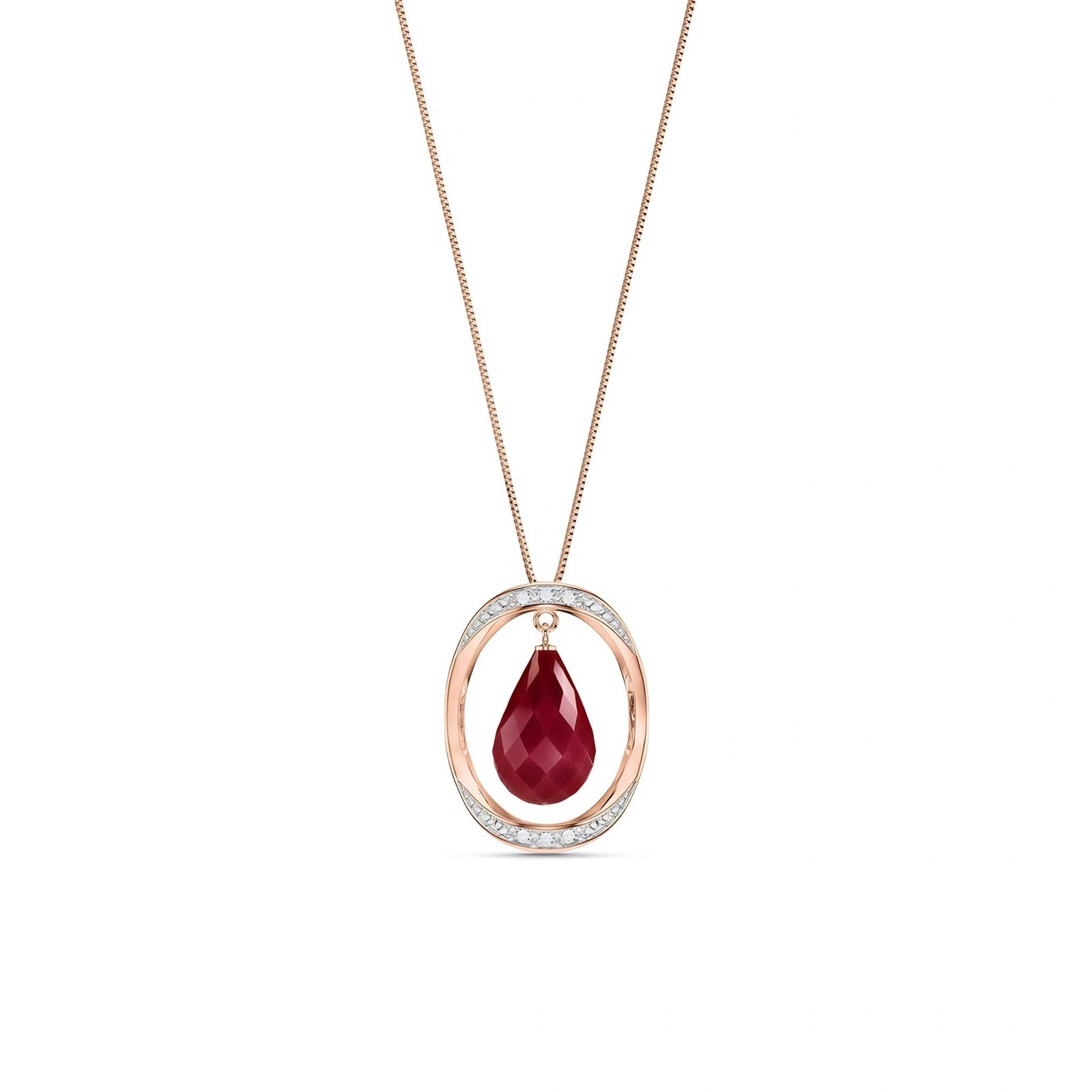 Rose Gold Pendant Necklace Ruby 10K — Donata