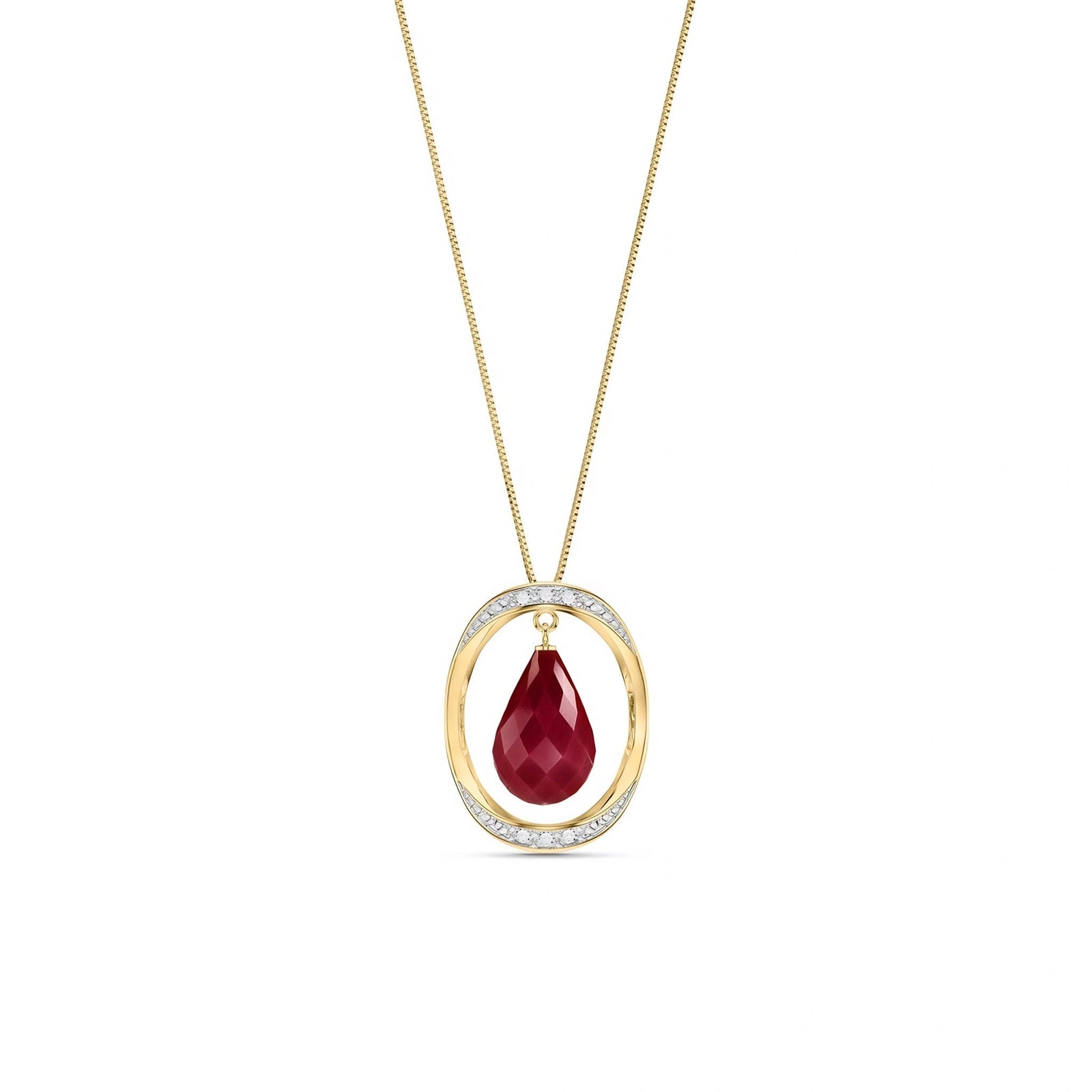 Yellow Gold Pendant Necklace Ruby 10K — Donata