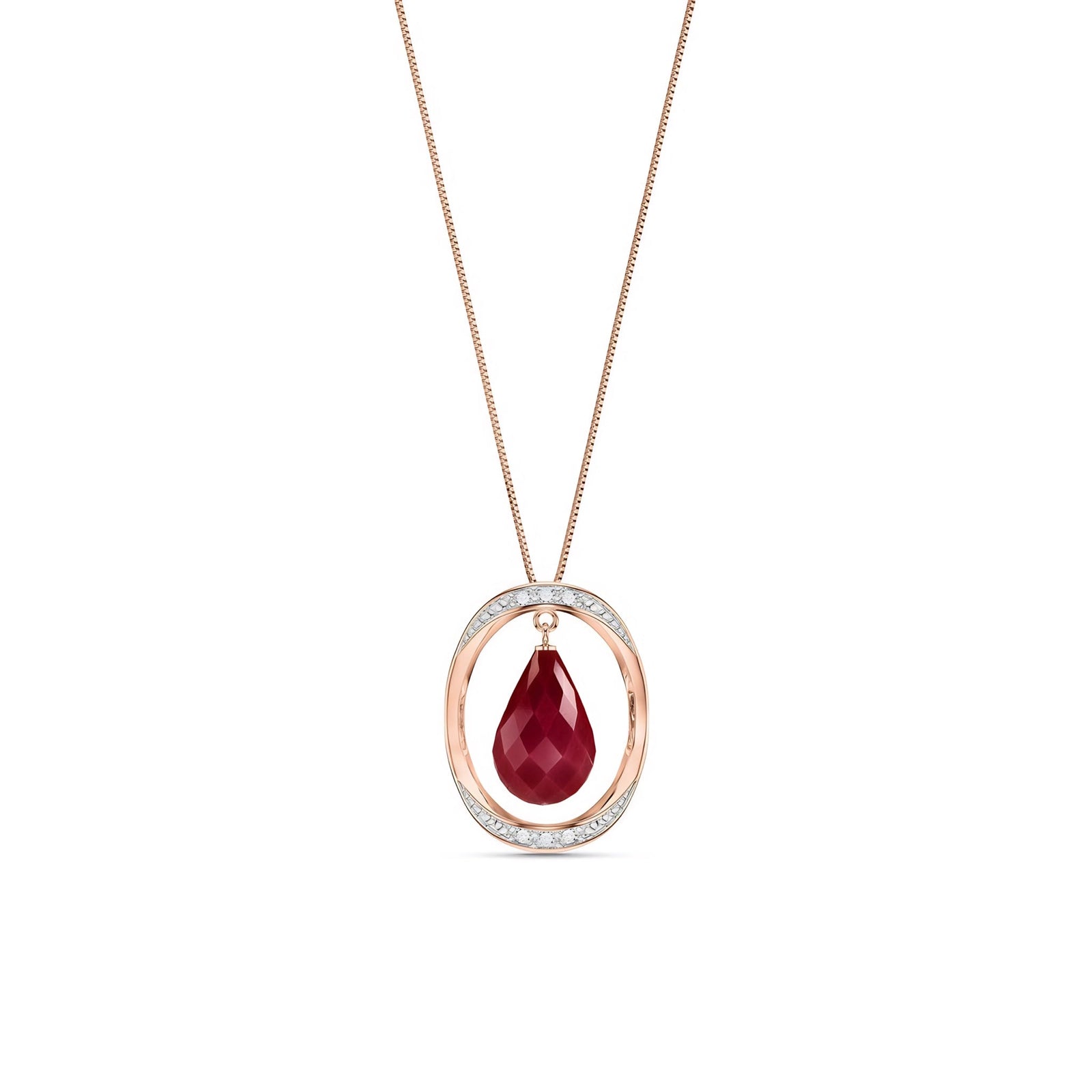 Rose Gold Pendant Necklace Sapphire 10K — Donata