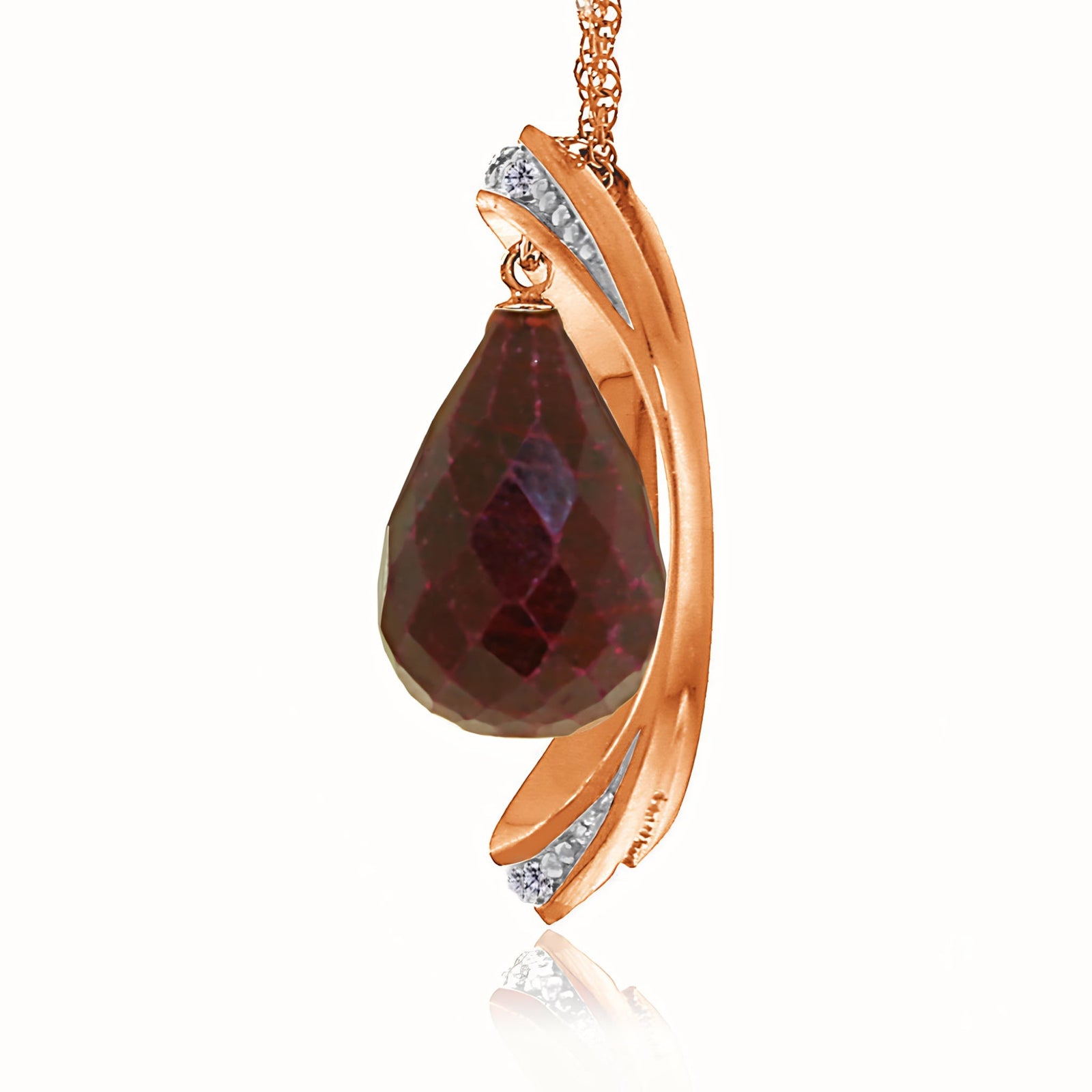 Rose Gold Pendant Necklace Sapphire 10K — Donata