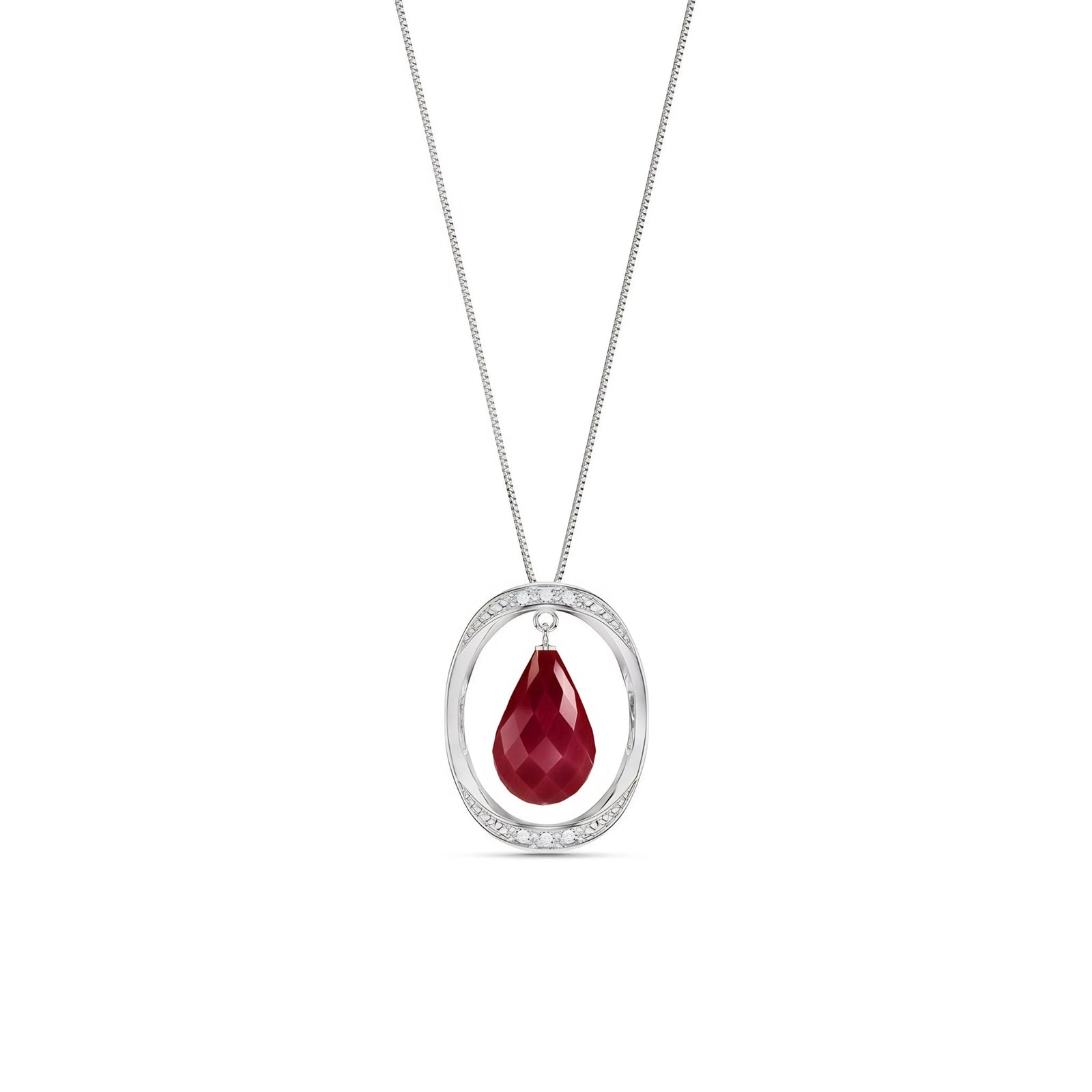 White Gold Pendant Necklace Sapphire 10K — Donata