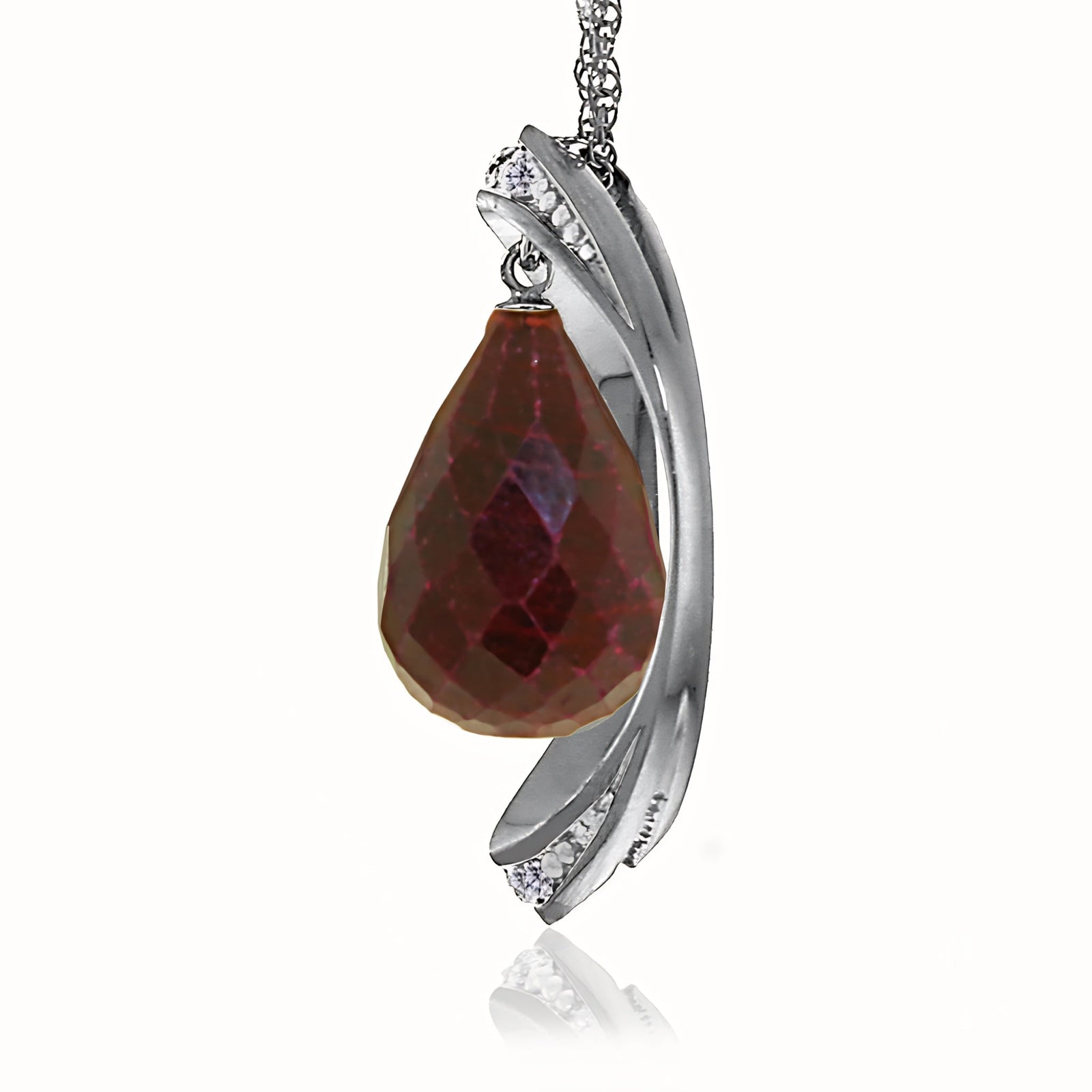 White Gold Pendant Necklace Sapphire 10K — Donata