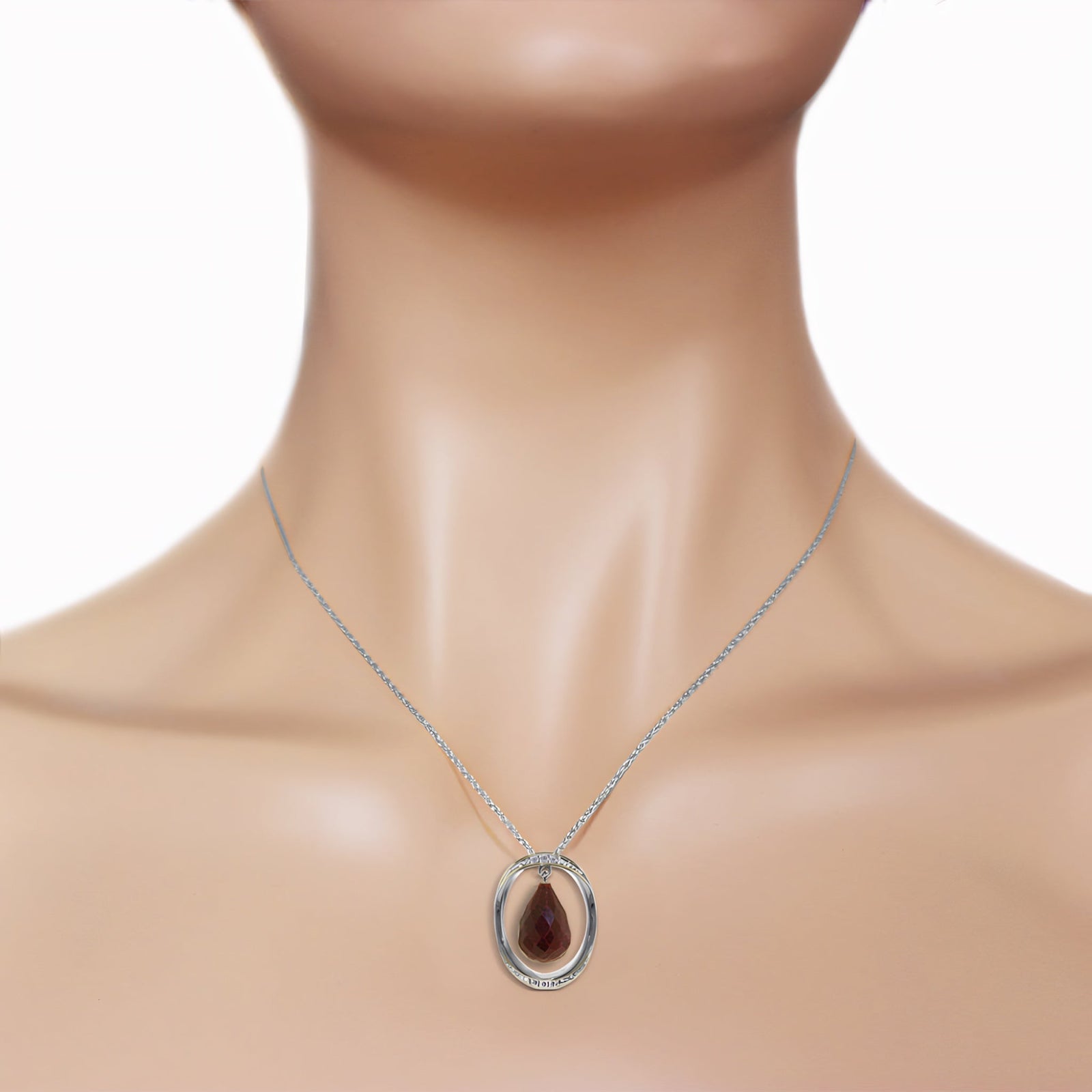 White Gold Pendant Necklace Sapphire 10K — Donata