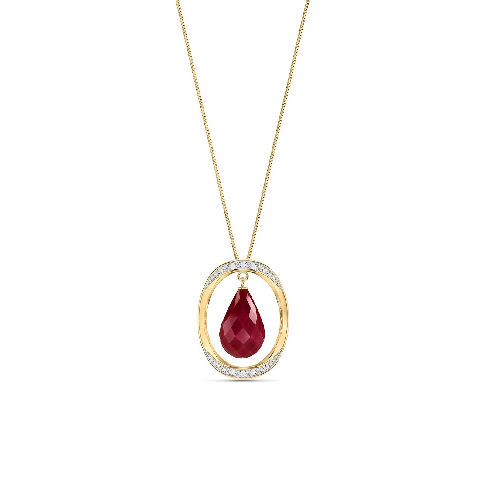 Yellow Gold Pendant Necklace Sapphire 10K — Donata