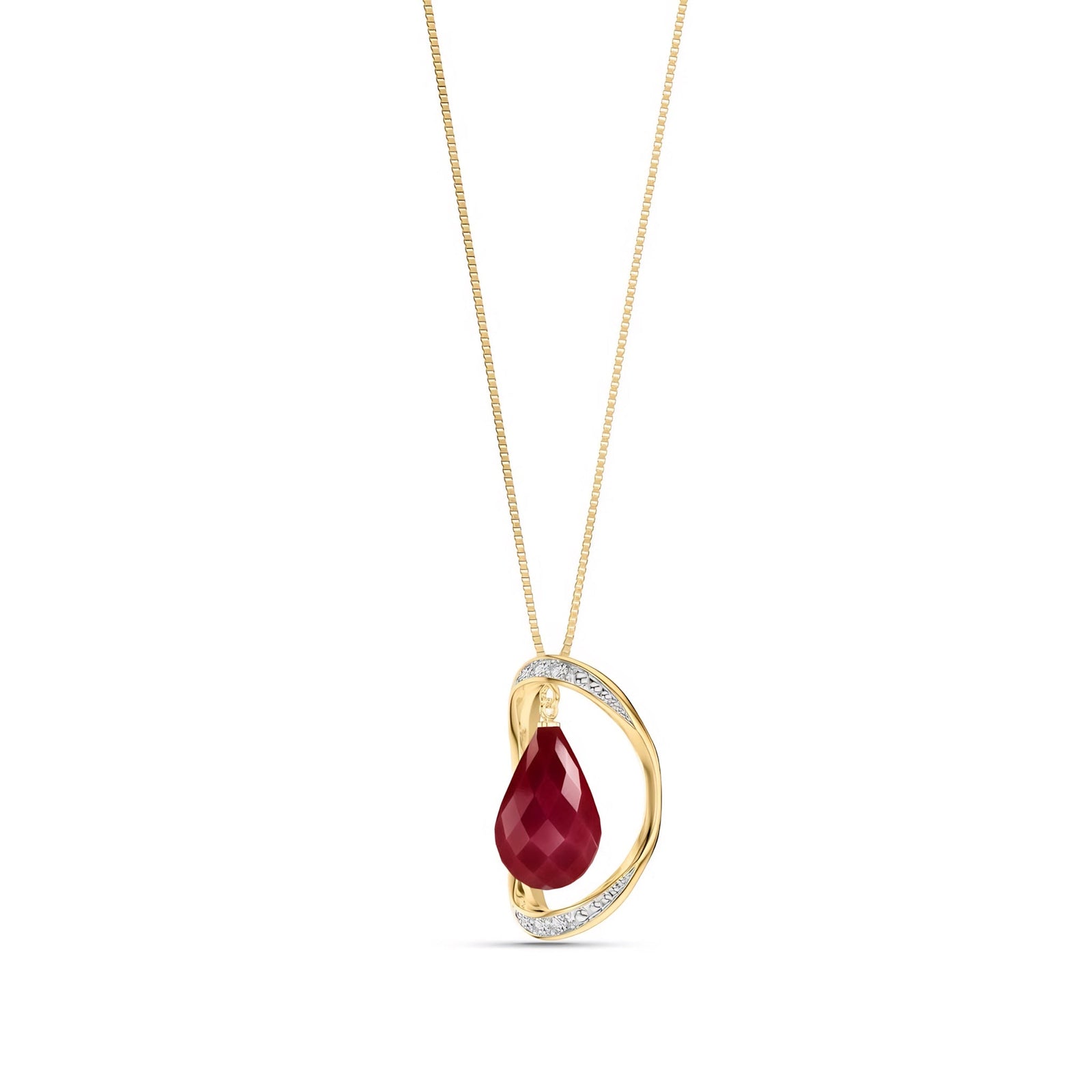 Yellow Gold Pendant Necklace Sapphire 10K — Donata