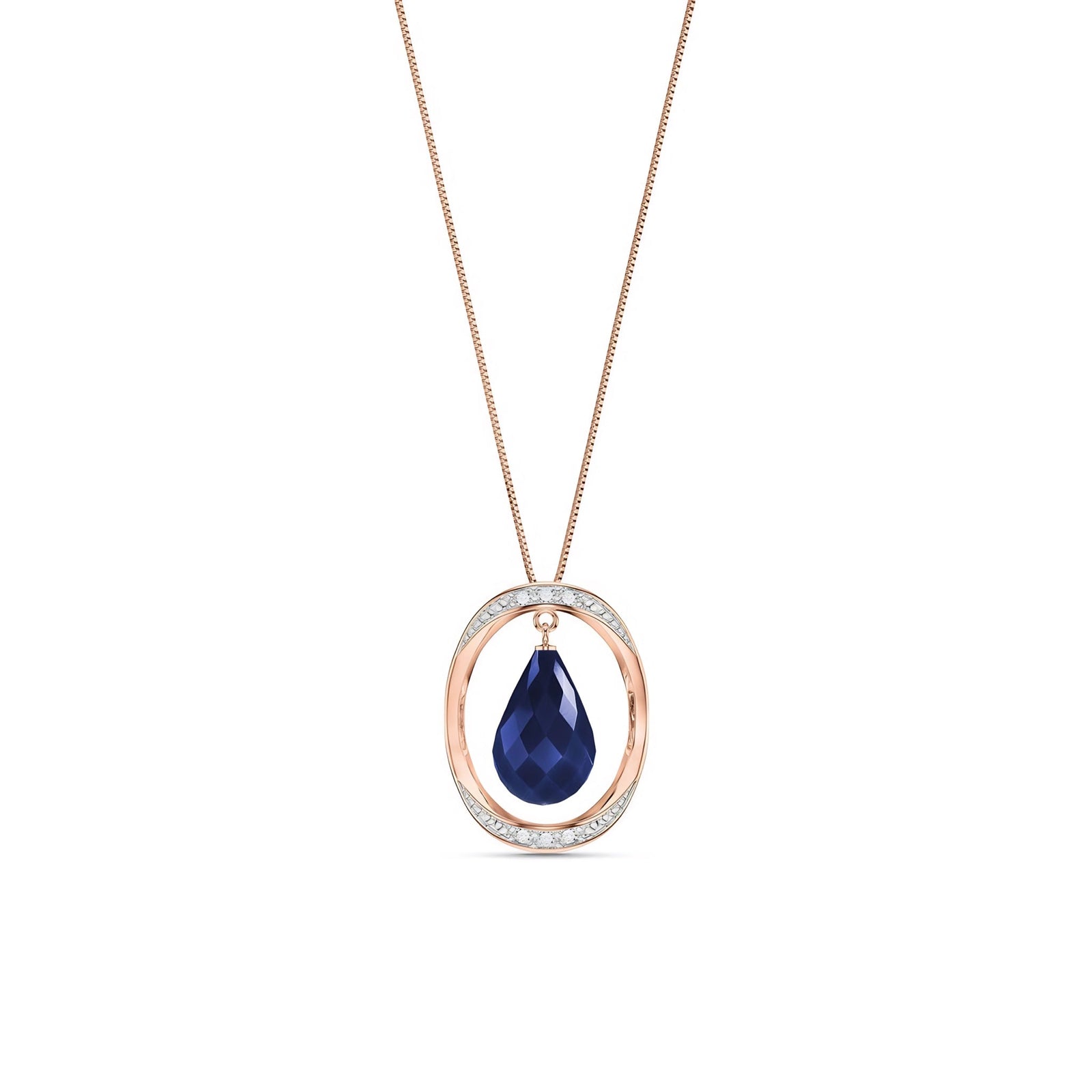 Rose Gold Pendant Necklace Green Sapphire 10K — Donata