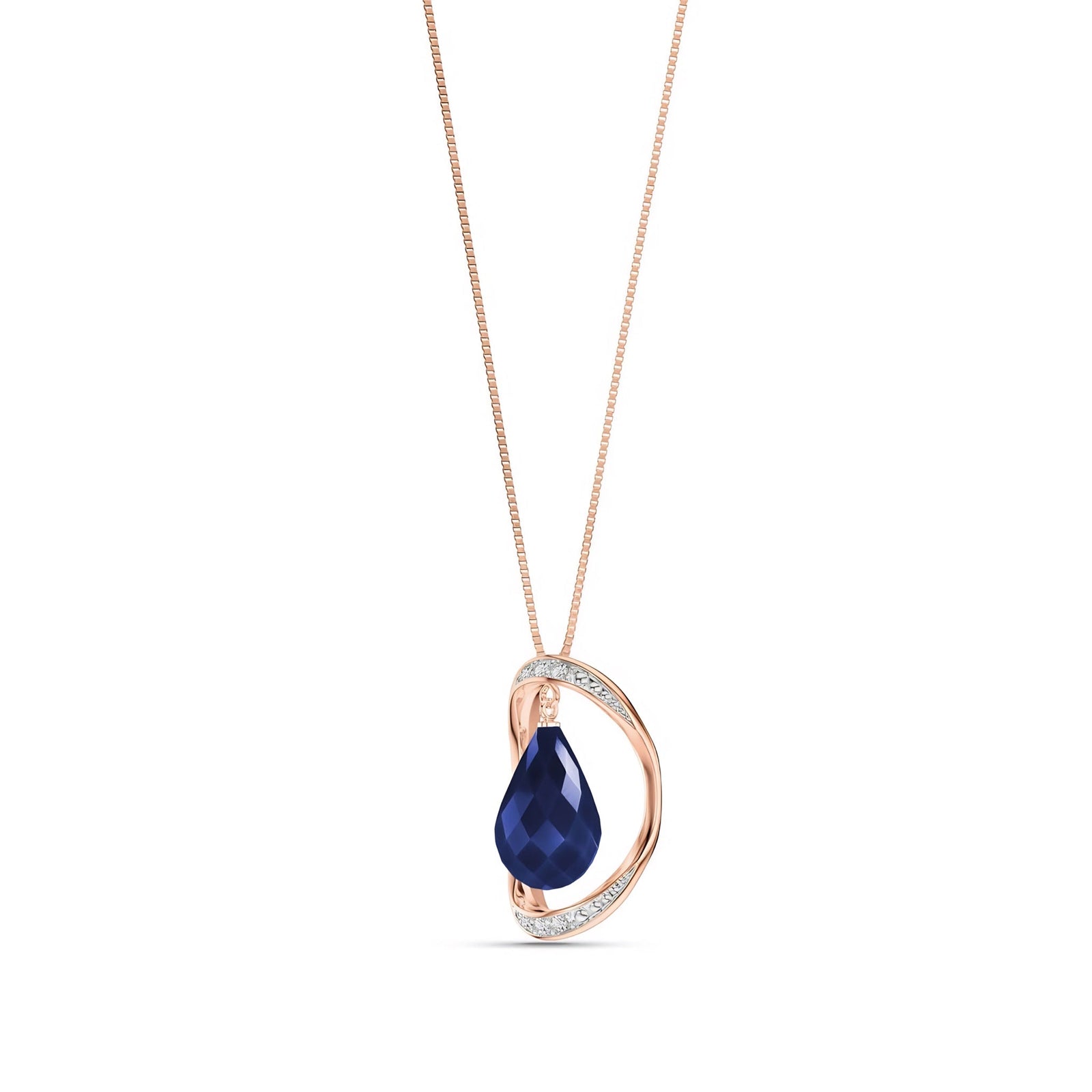 Rose Gold Pendant Necklace Green Sapphire 10K — Donata