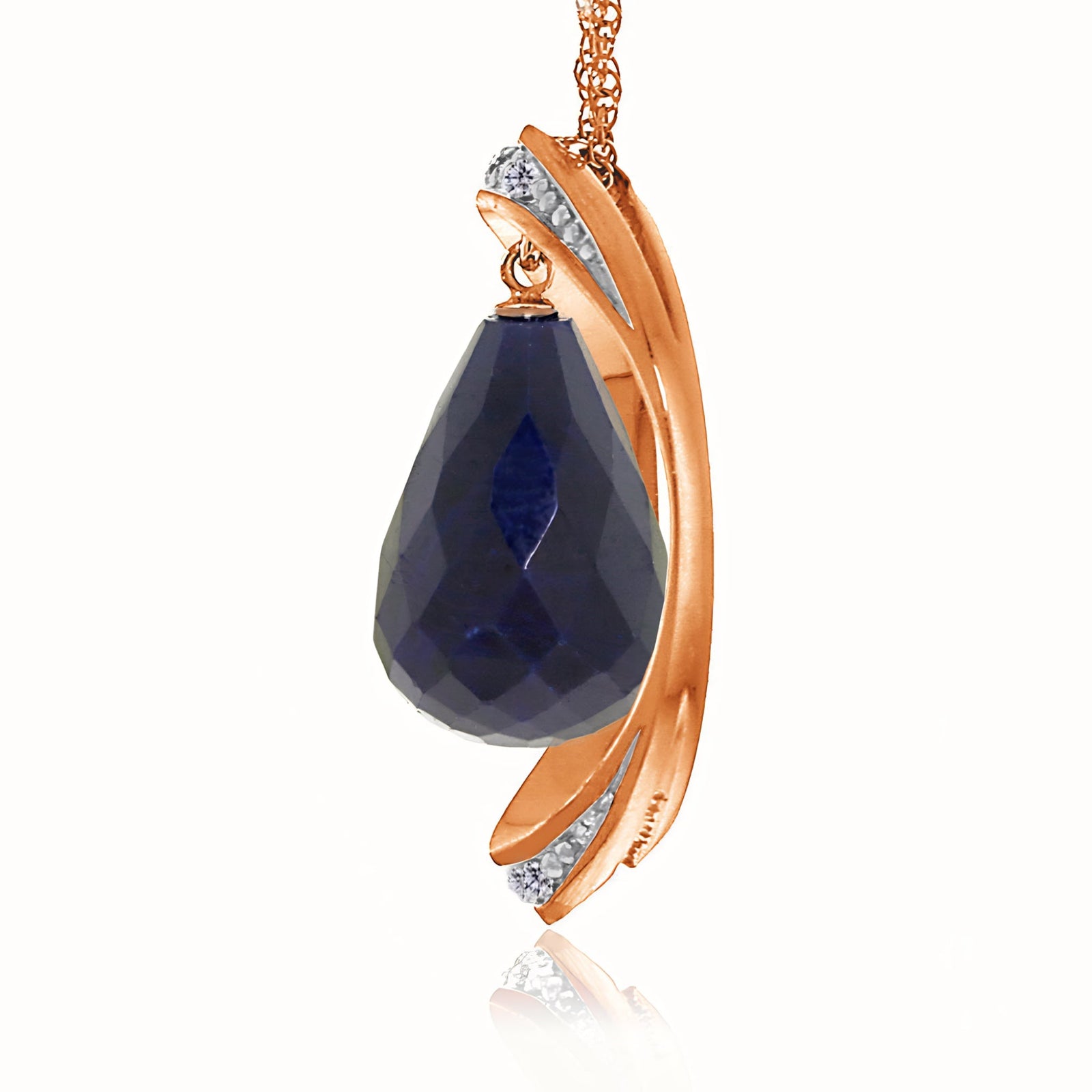 Rose Gold Pendant Necklace Green Sapphire 10K — Donata