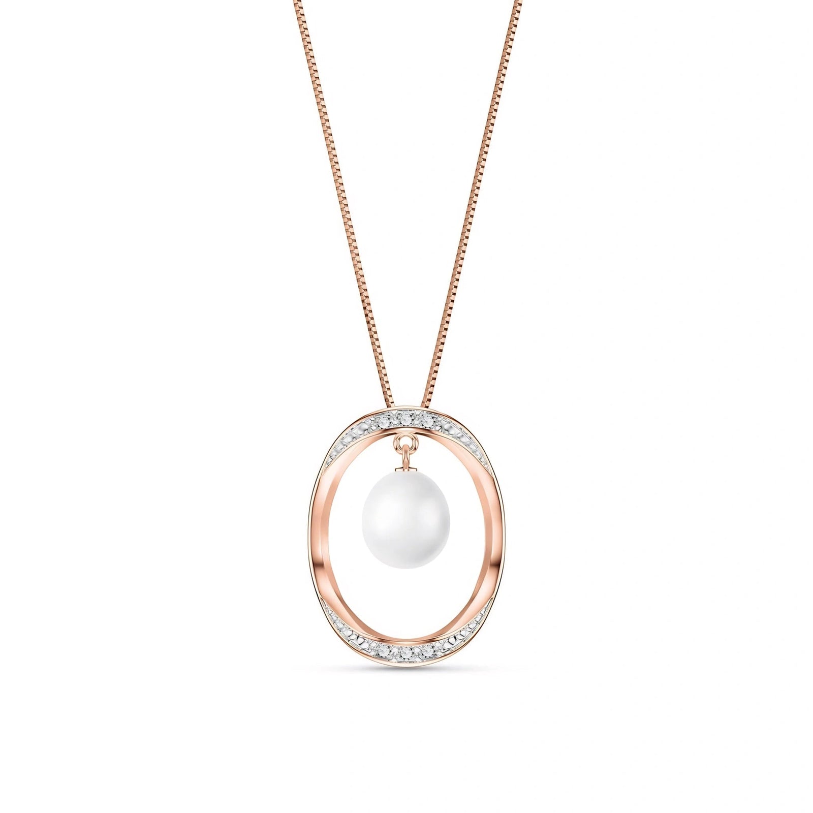 Rose Gold Pendant Necklace Pearl 10K — Donata