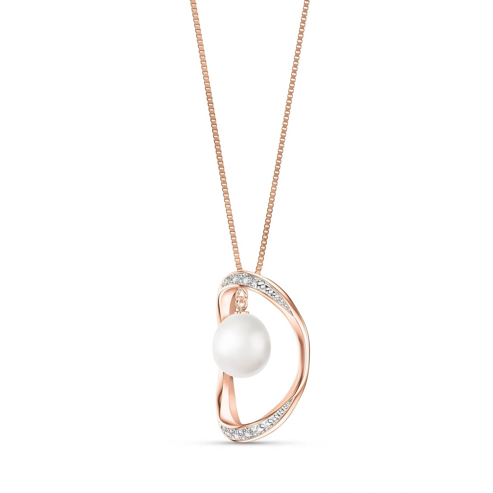 Rose Gold Pendant Necklace Pearl 10K — Donata