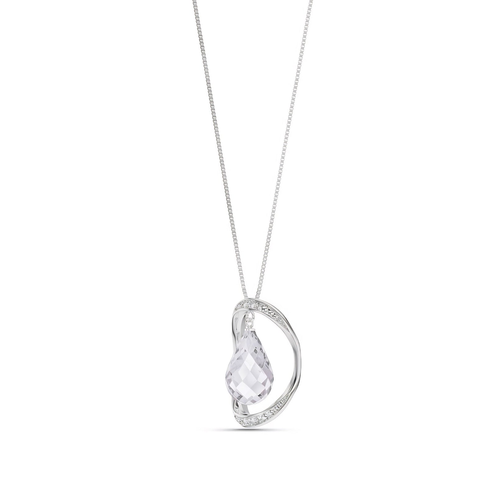 White Gold Pendant Necklace Pearl 10K — Donata