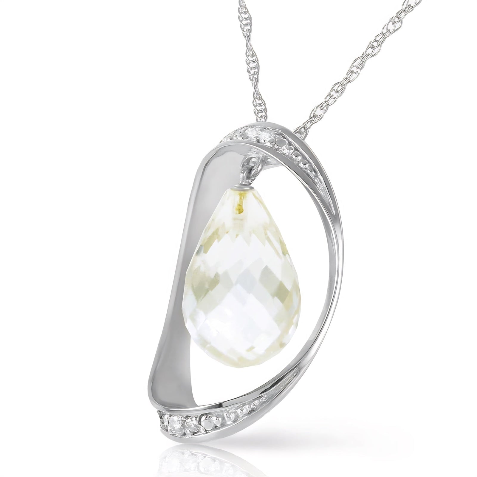 White Gold Pendant Necklace Pearl 10K — Donata