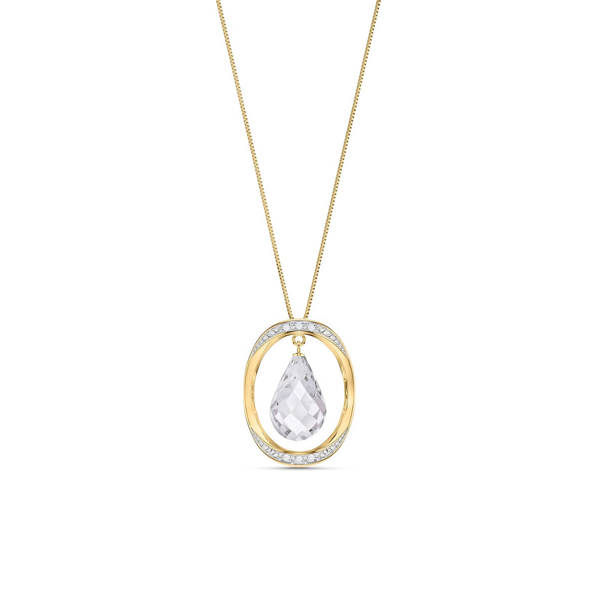 Yellow Gold Pendant Necklace Pearl 10K — Donata