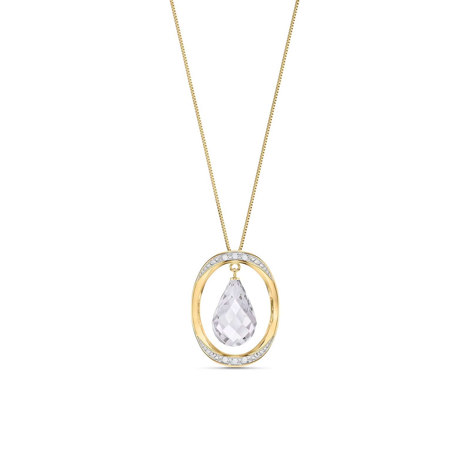 Yellow Gold Pendant Necklace Pearl 10K — Donata