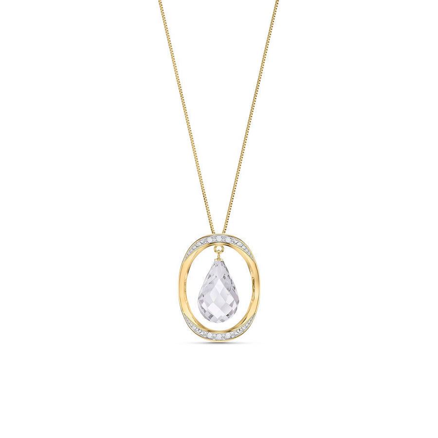 Yellow Gold Pendant Necklace Pearl 10K — Donata