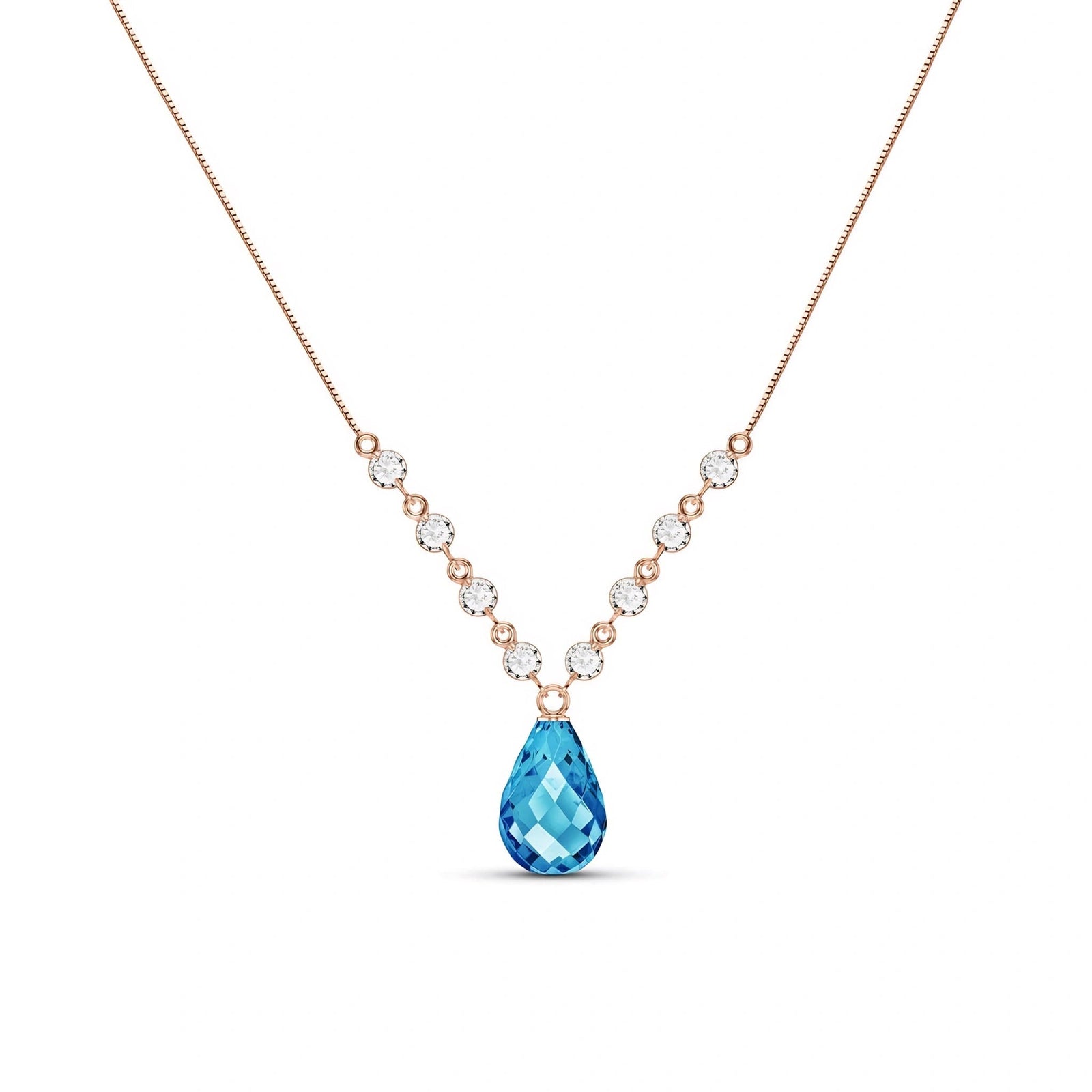 Rose Gold Diamond & Blue Topaz — Clarice