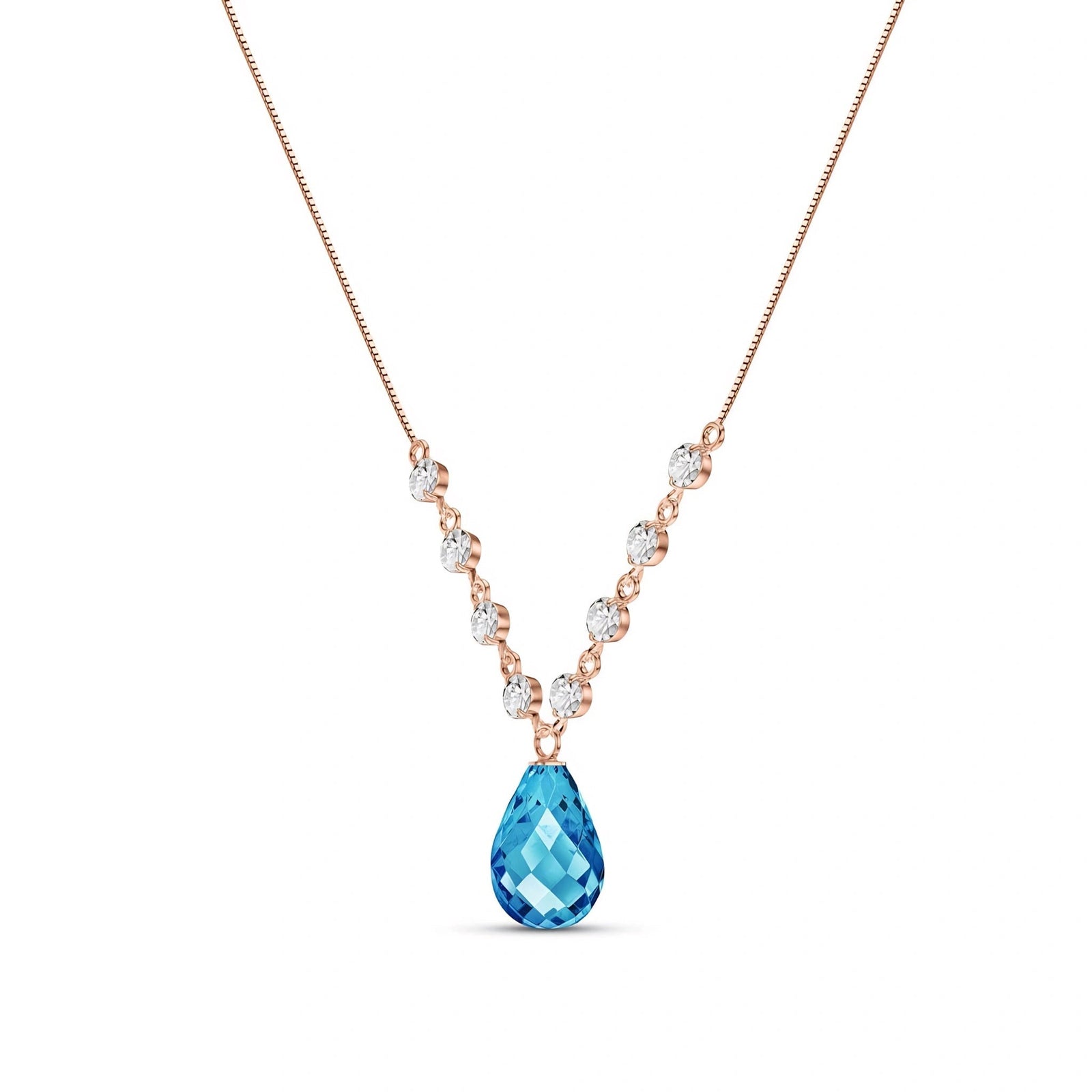 Rose Gold Diamond & Blue Topaz — Clarice