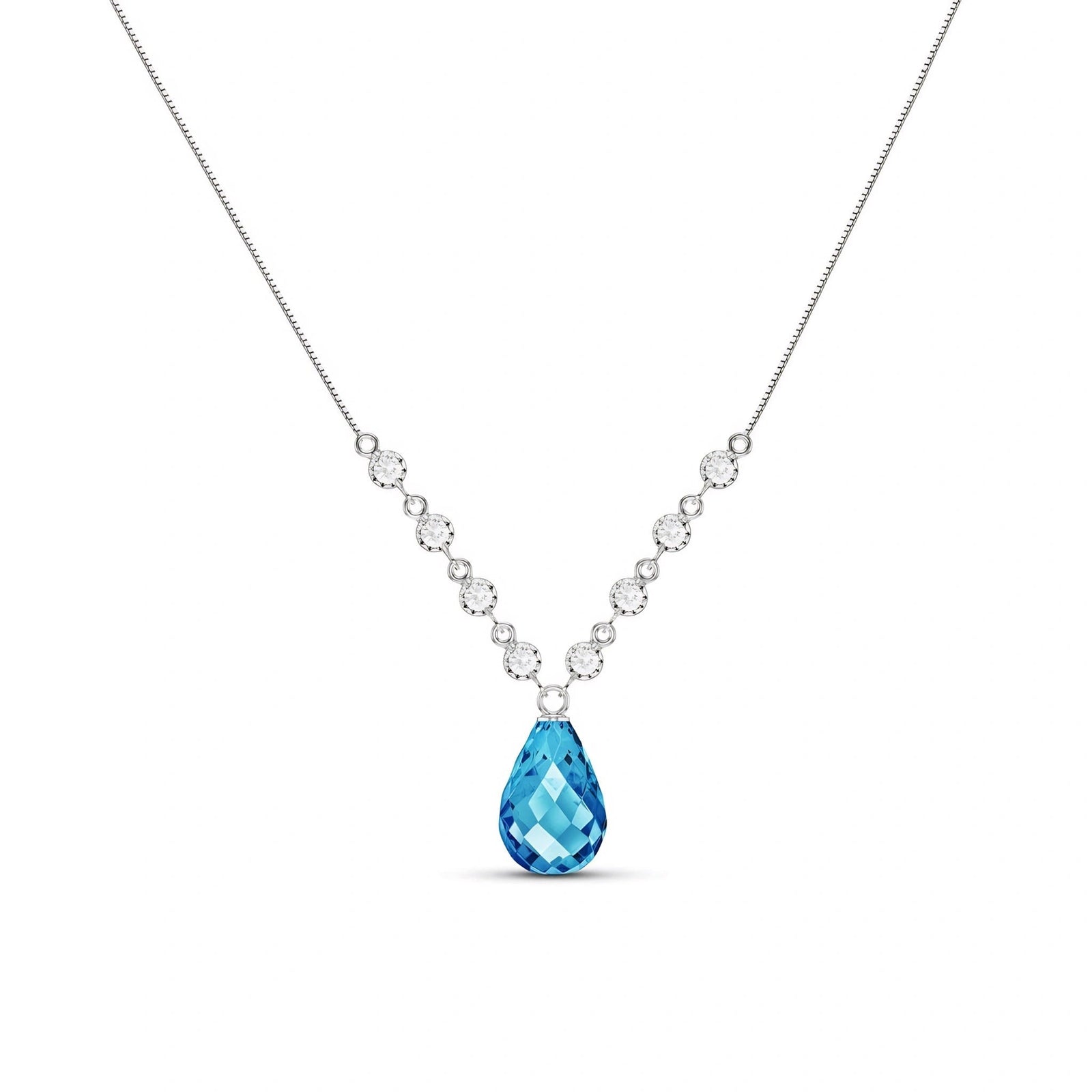 White Gold Diamond & Blue Topaz — Clarice