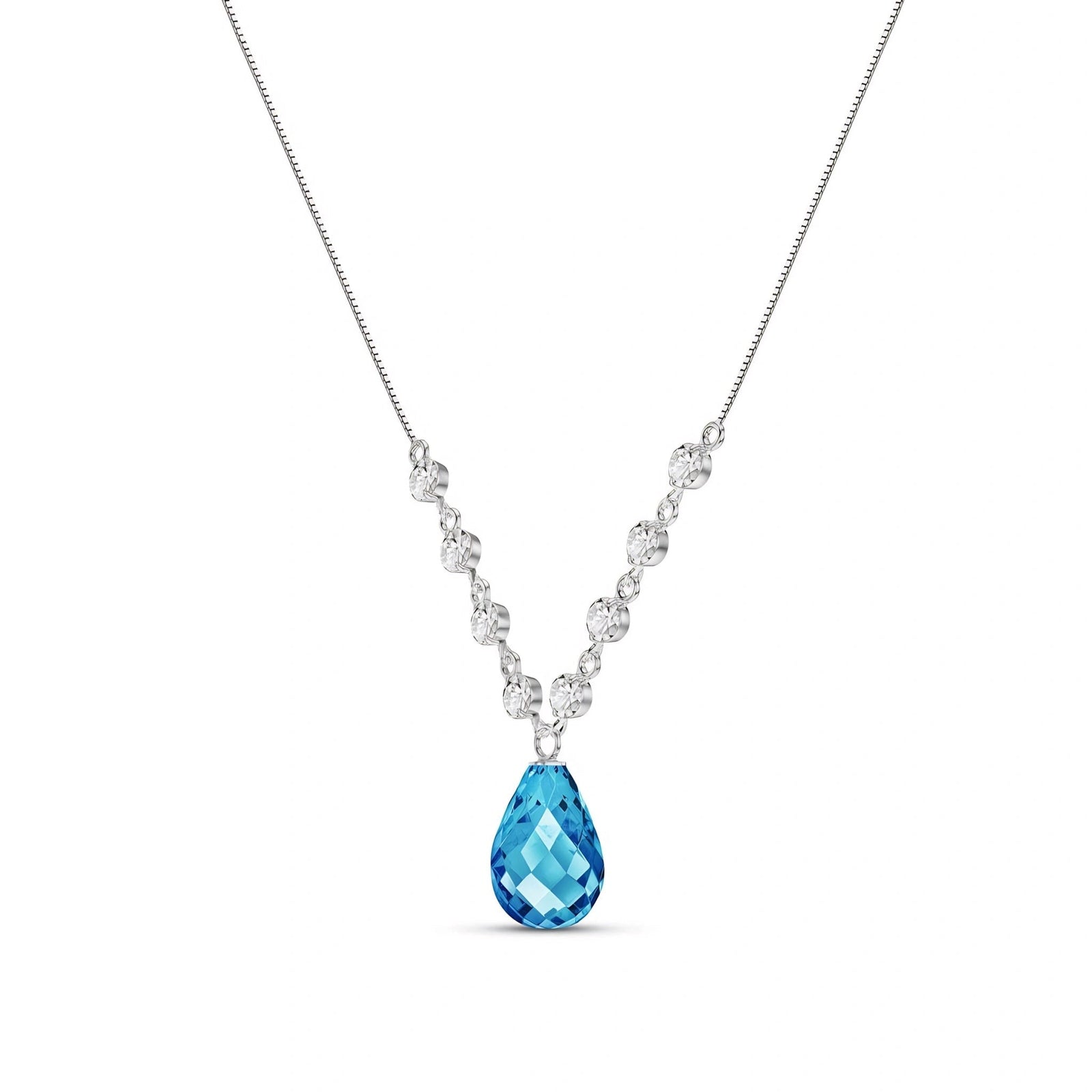 White Gold Diamond & Blue Topaz — Clarice