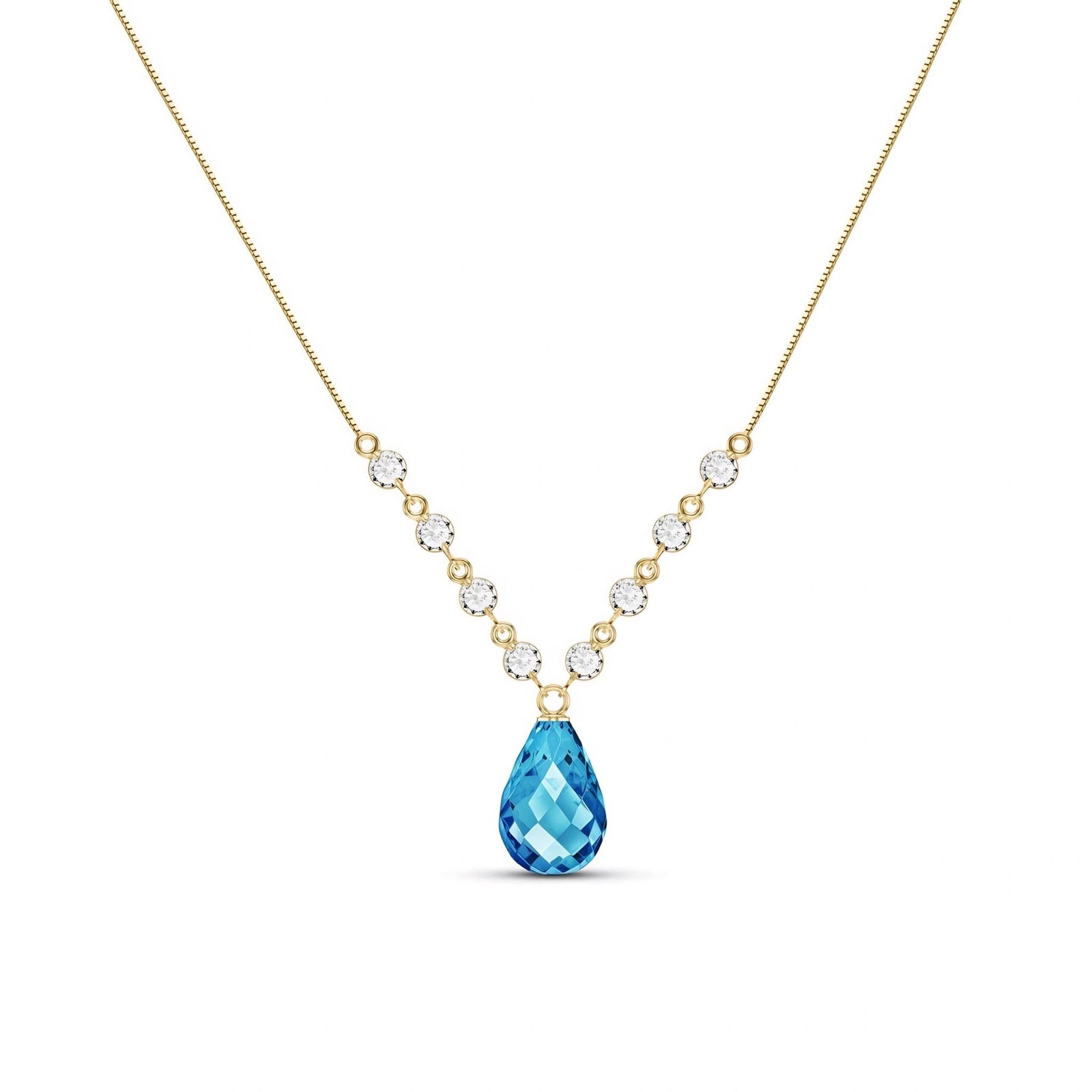 Yellow Gold Diamond & Blue Topaz — Clarice