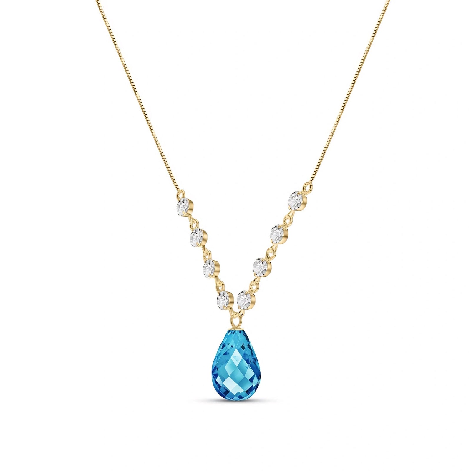 Yellow Gold Diamond & Blue Topaz — Clarice