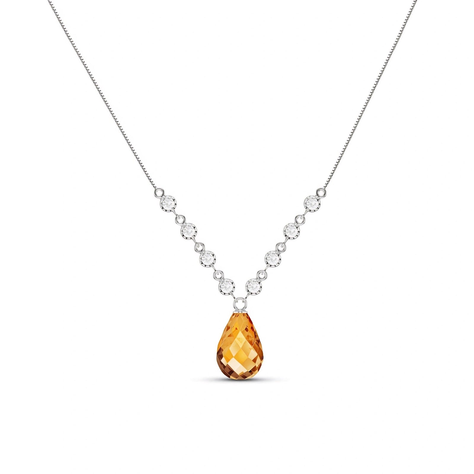 White Gold Diamond & Citrine — Clarice