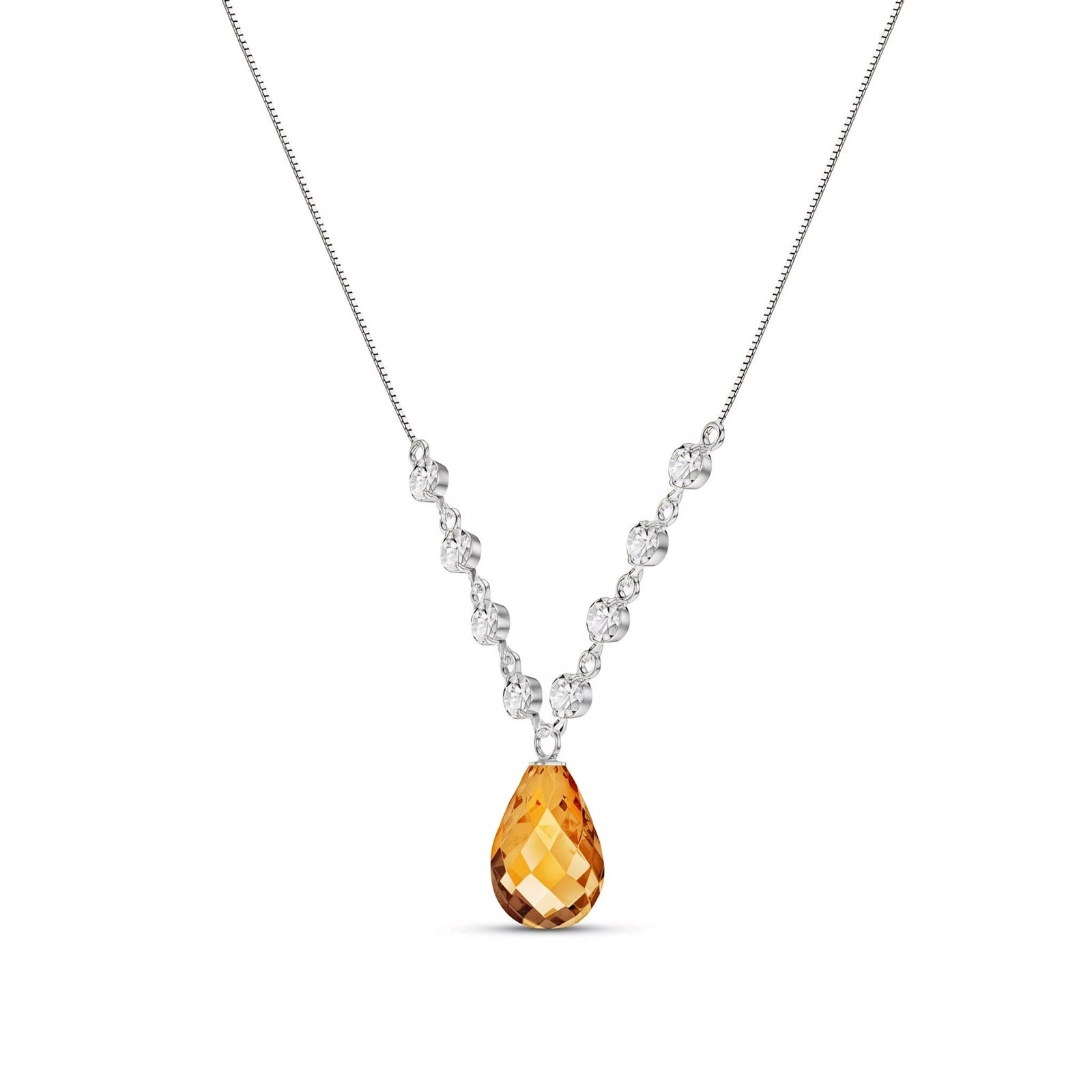 White Gold Diamond & Citrine — Clarice