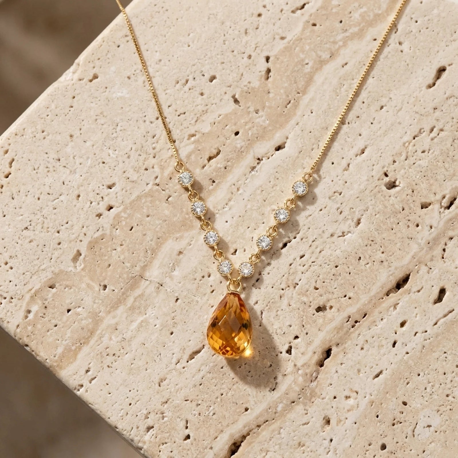 Yellow Gold Diamond & Citrine — Clarice
