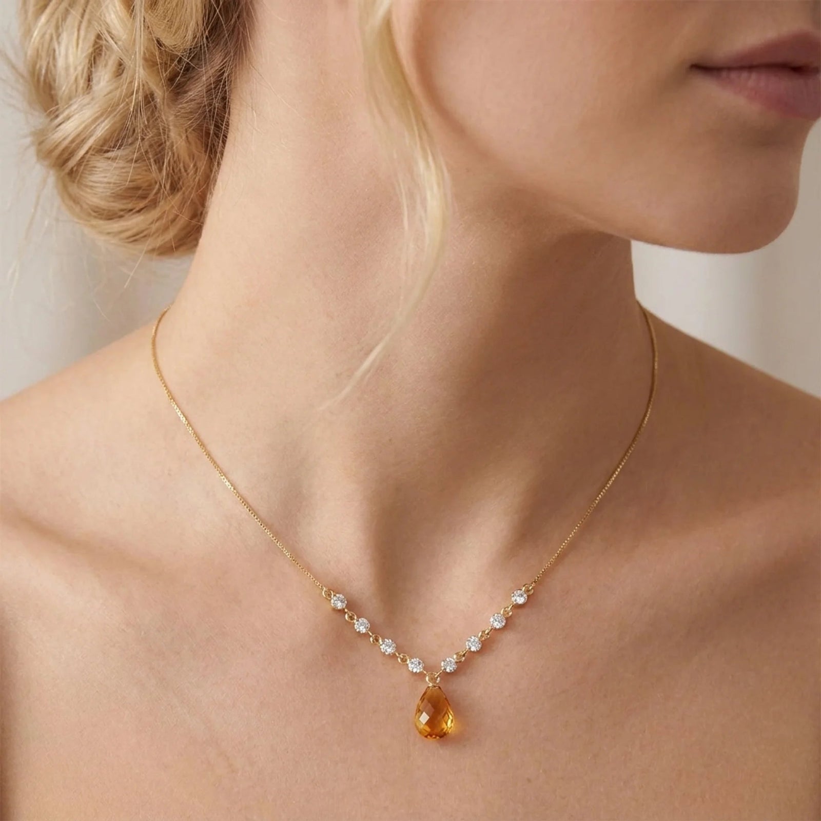 Yellow Gold Diamond & Citrine — Clarice