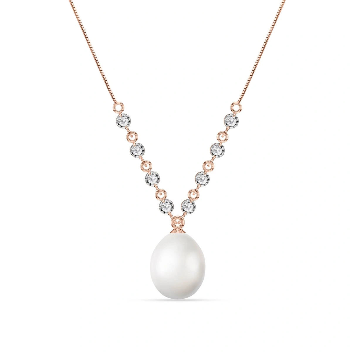 Rose Gold Diamond & Pearl — Clarice