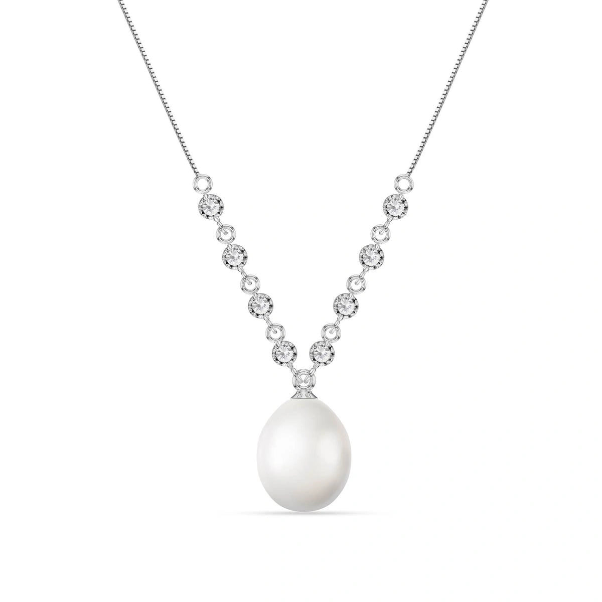 White Gold Diamond & Pearl — Clarice