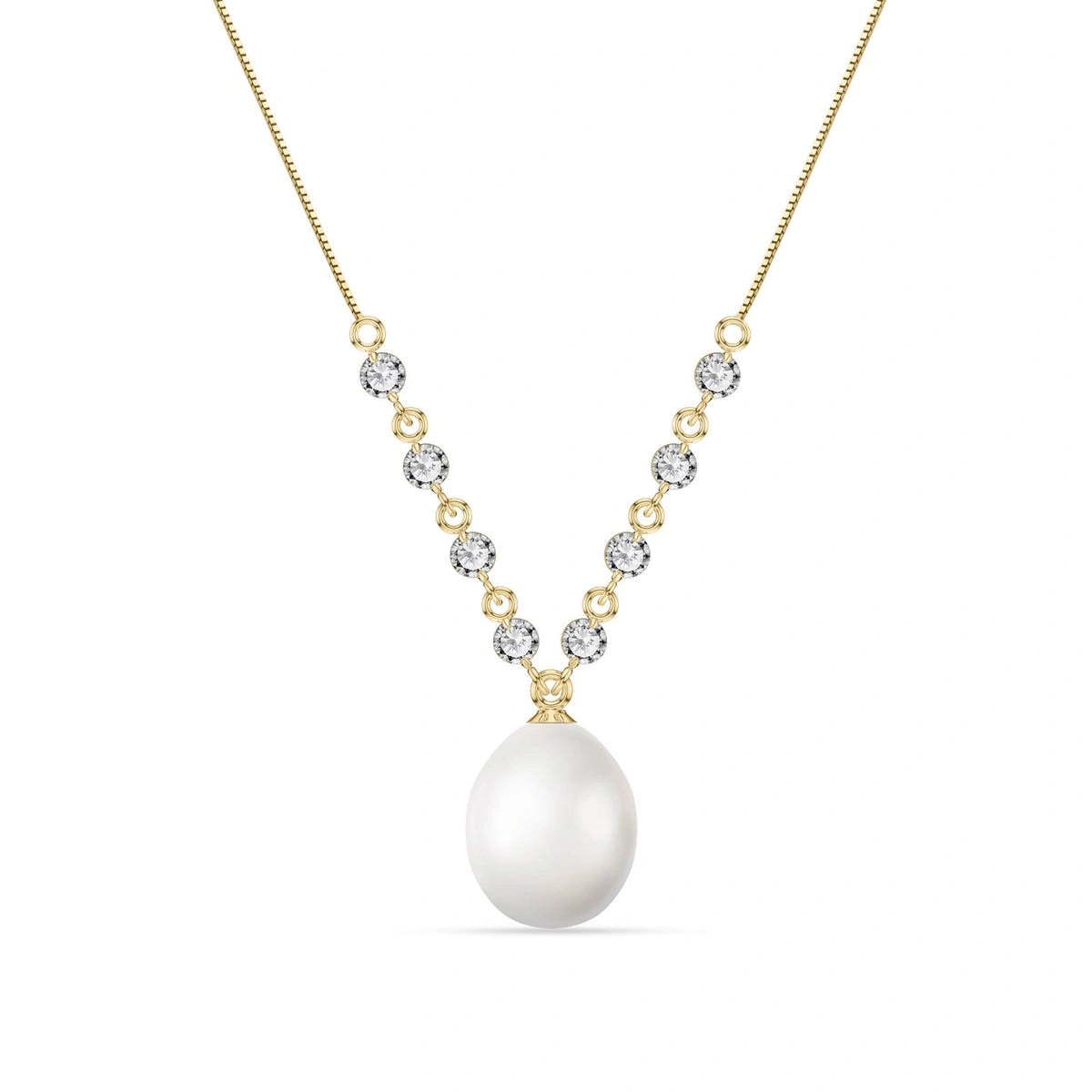 Yellow Gold Diamond & Pearl — Clarice