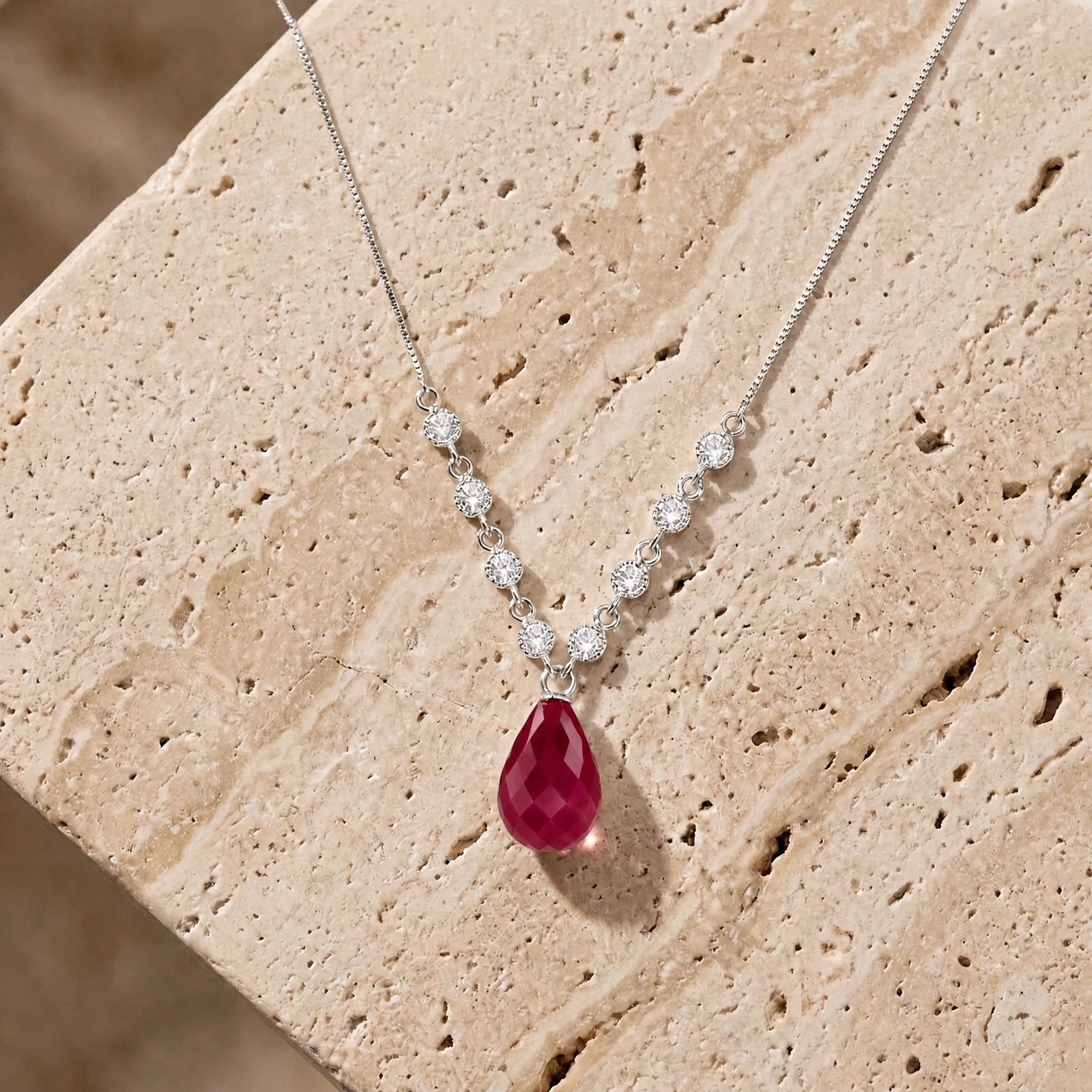 White Gold Diamond & Ruby — Clarice