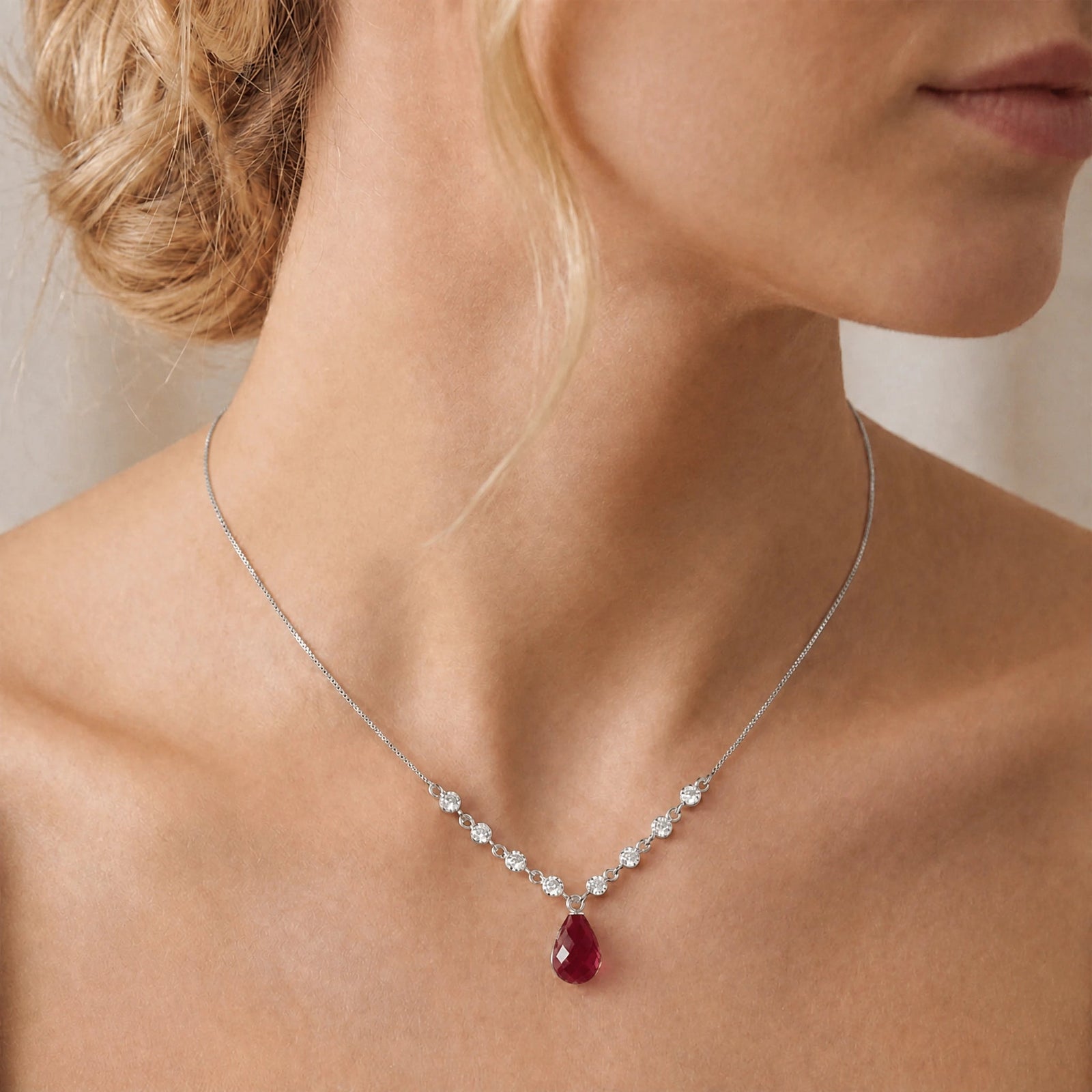 White Gold Diamond & Ruby — Clarice