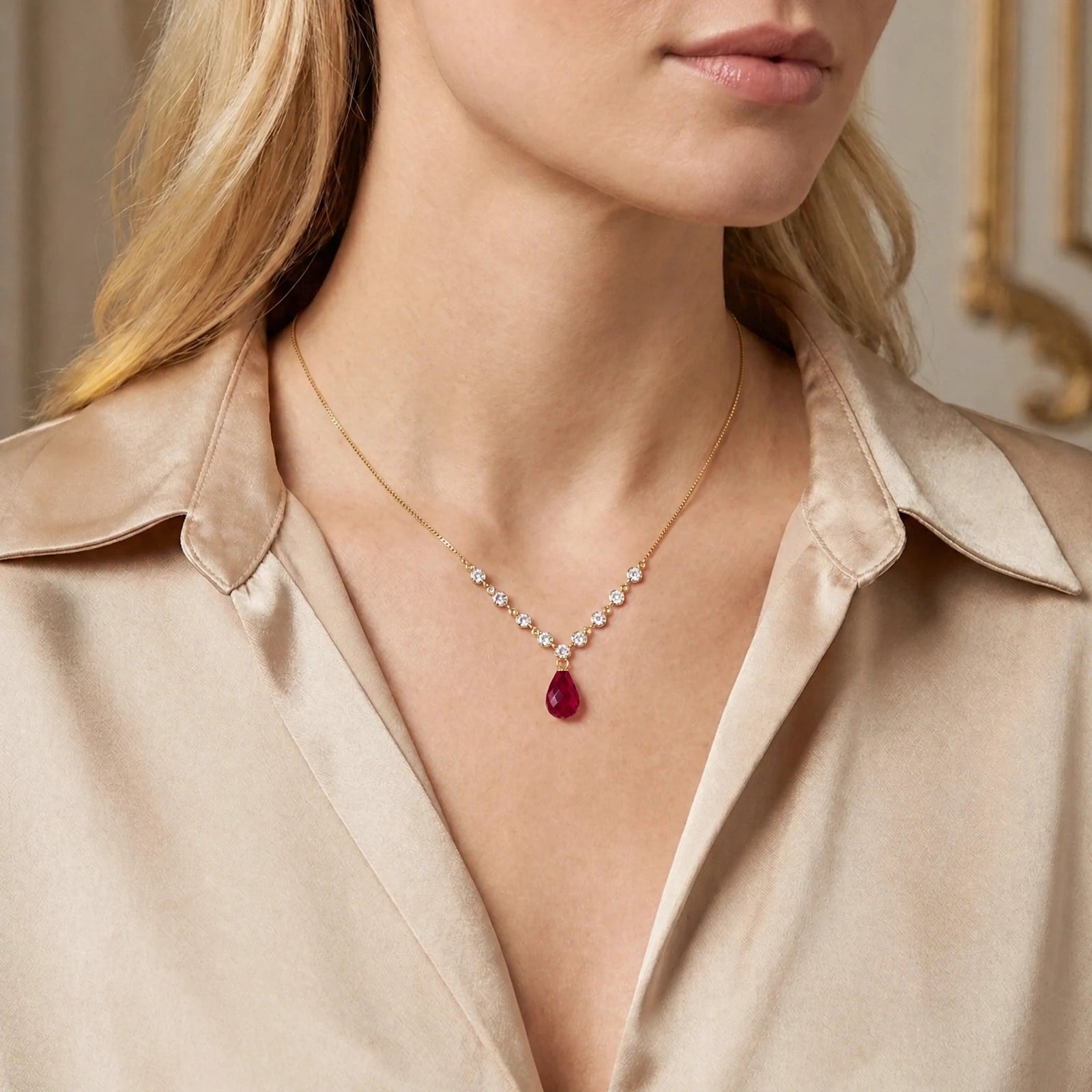 Yellow Gold Diamond & Ruby — Clarice