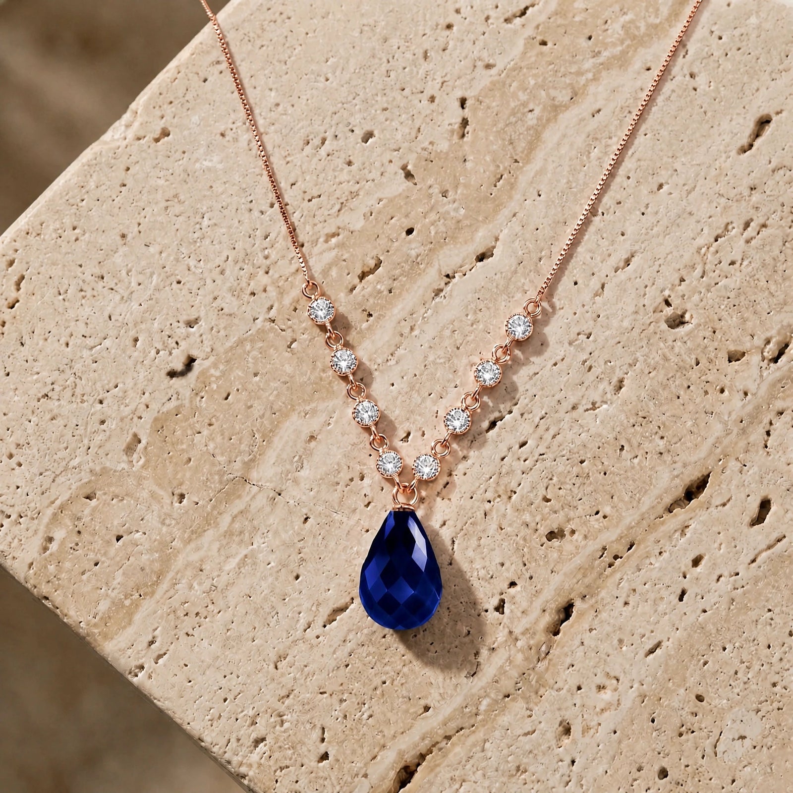 Rose Gold Diamond & Sapphire — Clarice