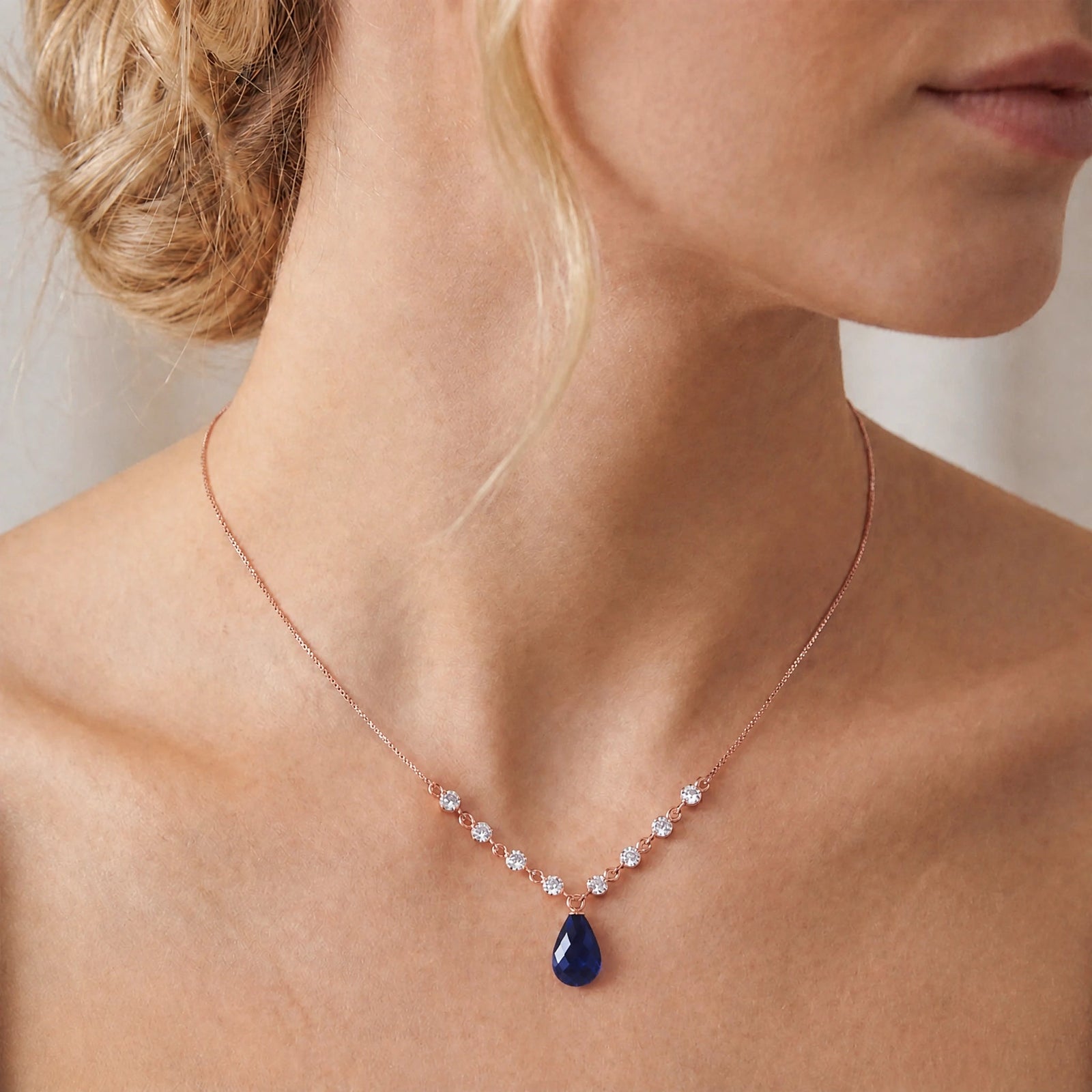 Rose Gold Diamond & Sapphire — Clarice