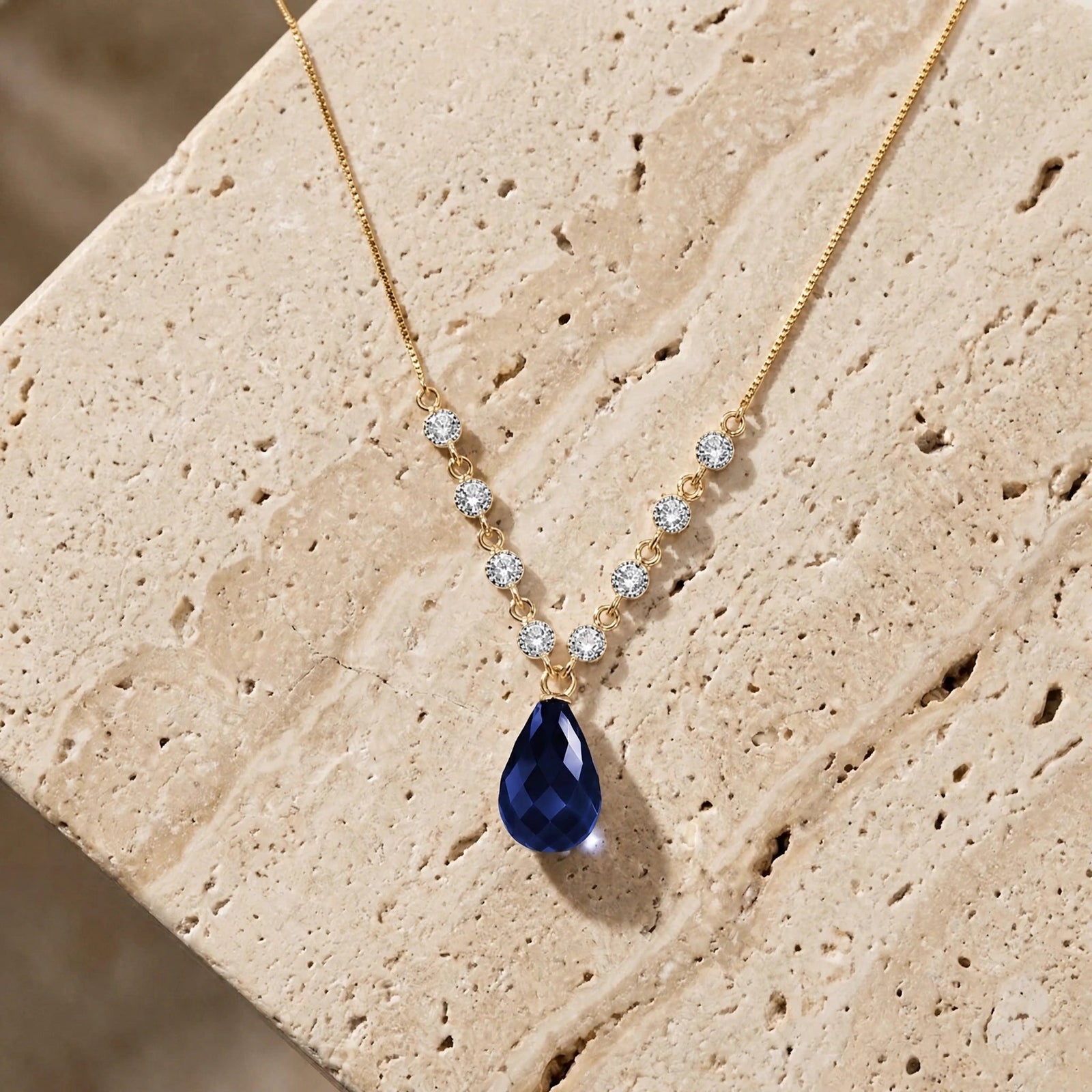 Yellow Gold Diamond & Sapphire — Clarice