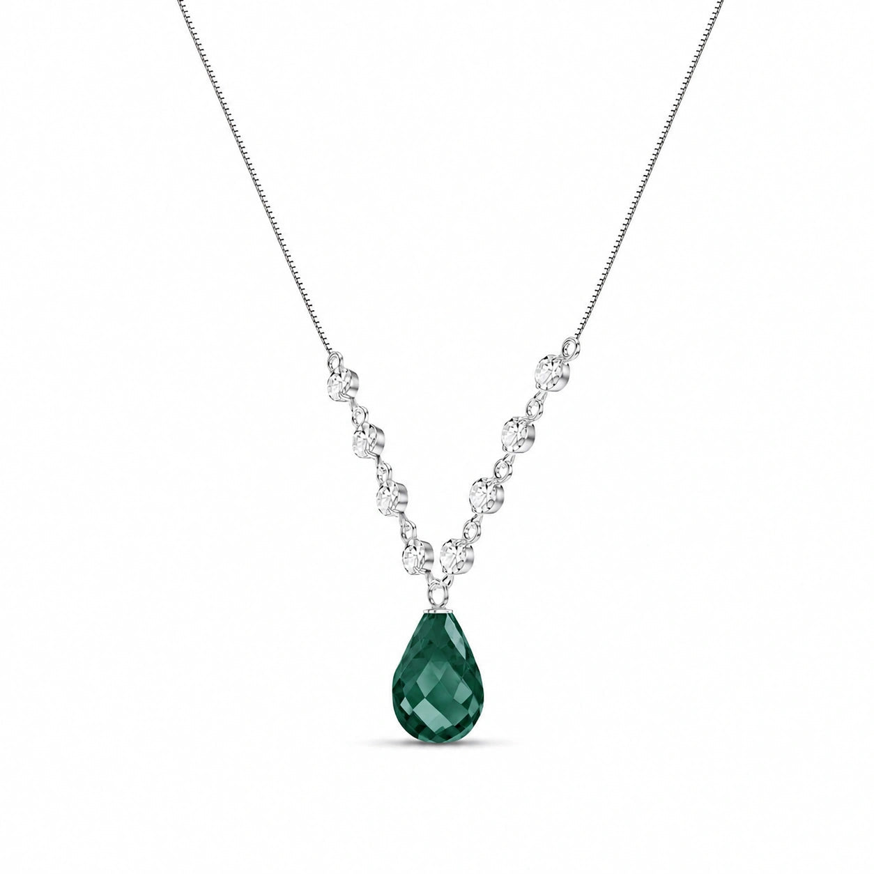 White Gold Emerald & Diamond — Clarice