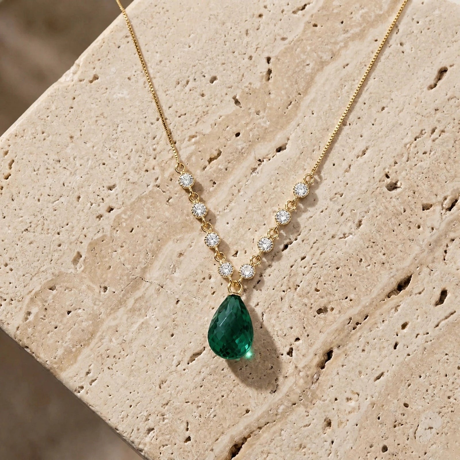 Yellow Gold Emerald & Diamond — Clarice