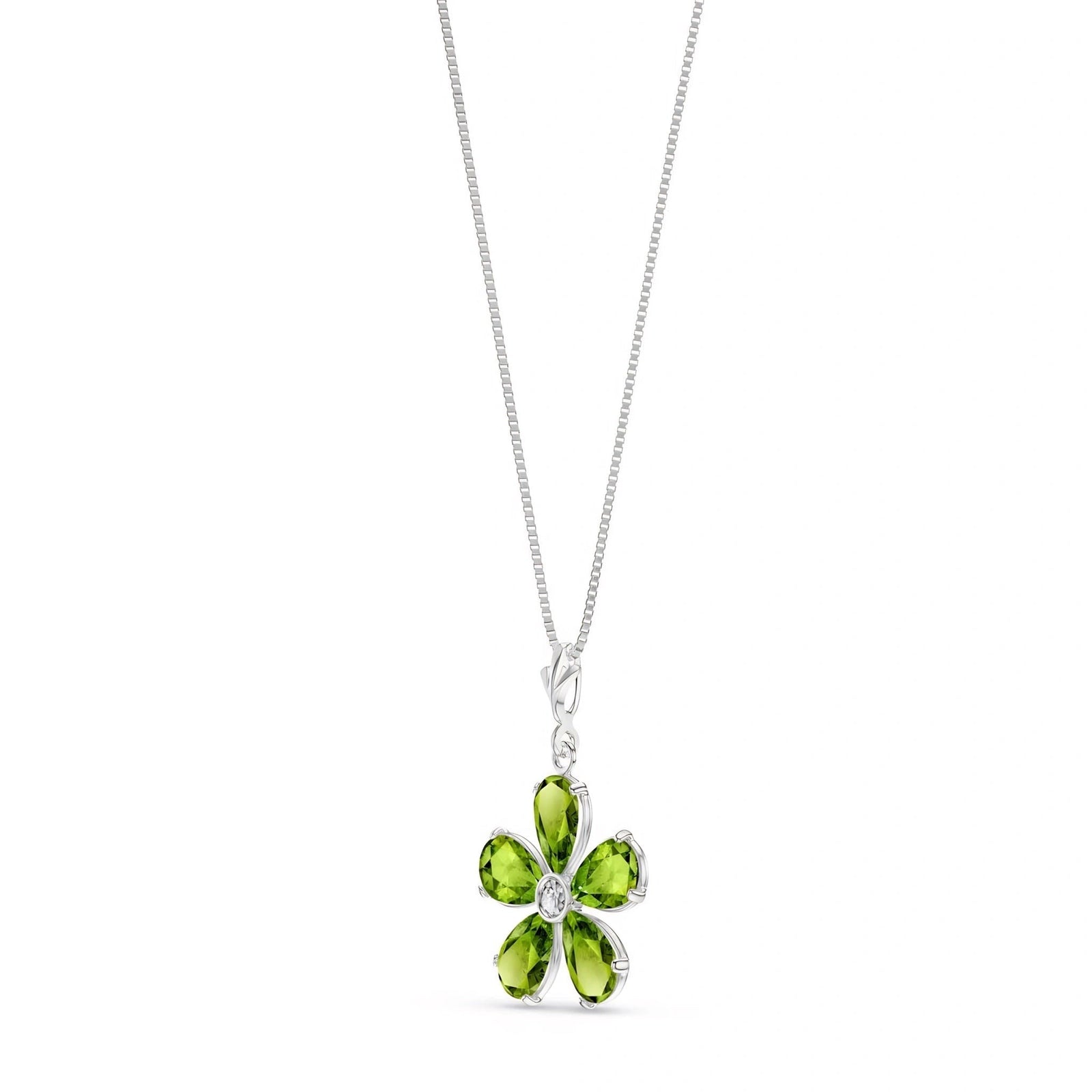 White Gold Radiance Necklace Peridot 10K — Felicita