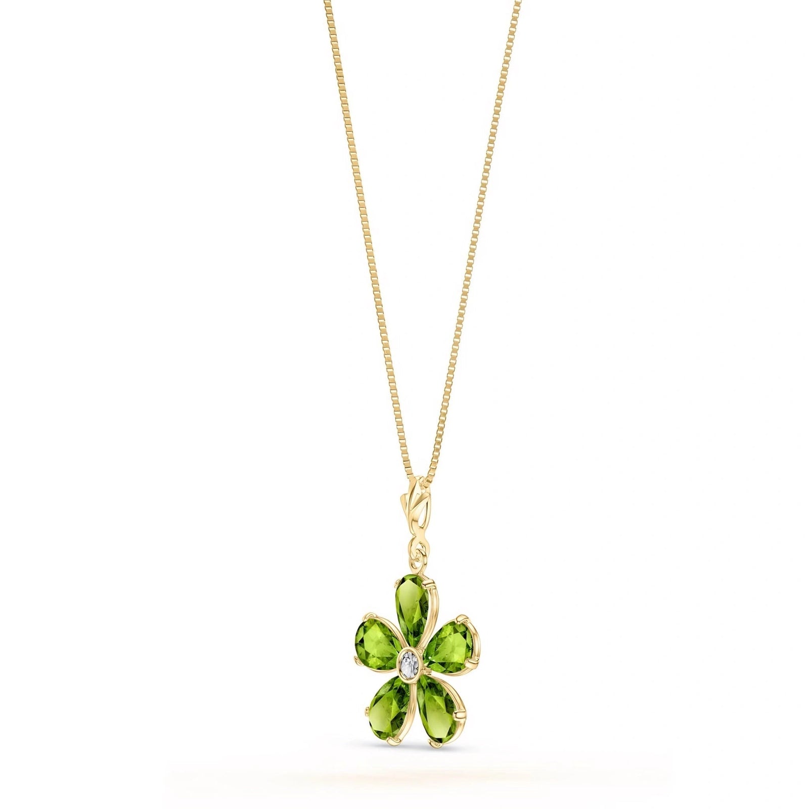 Yellow Gold Radiance Necklace Peridot 10K — Felicita