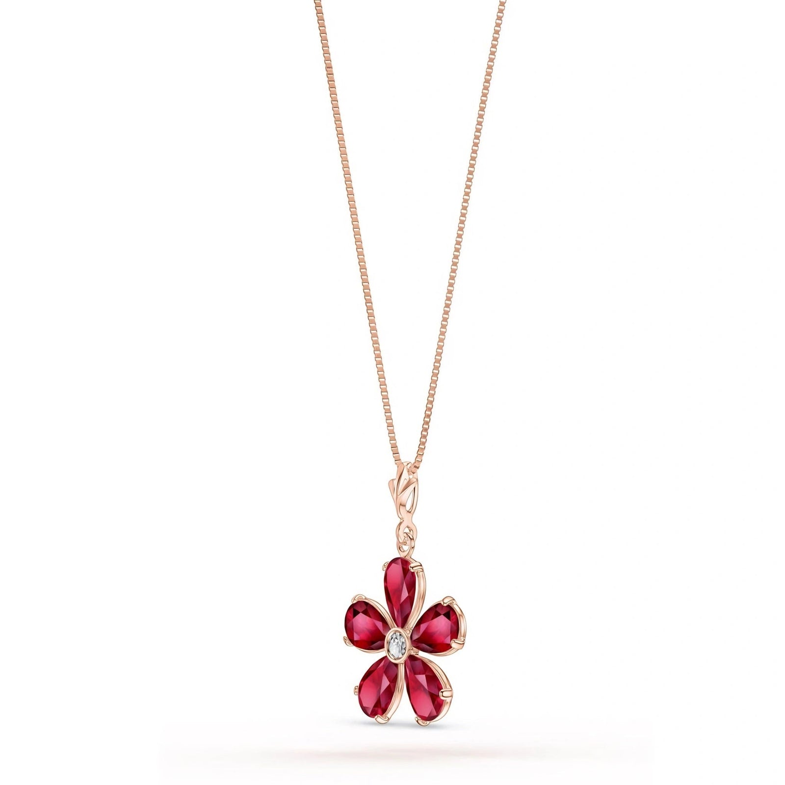 Rose Gold Radiance Necklace Ruby 10K — Felicita