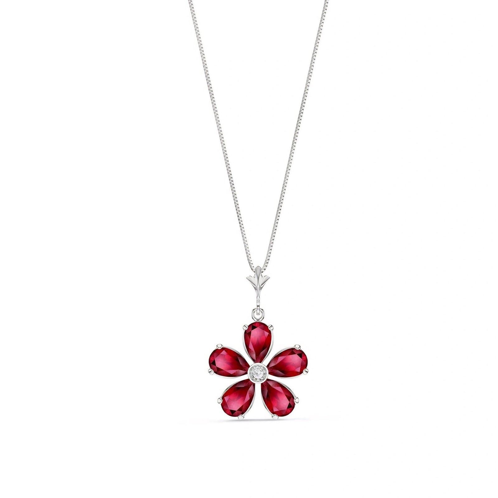 White Gold Radiance Necklace Ruby 10K — Felicita