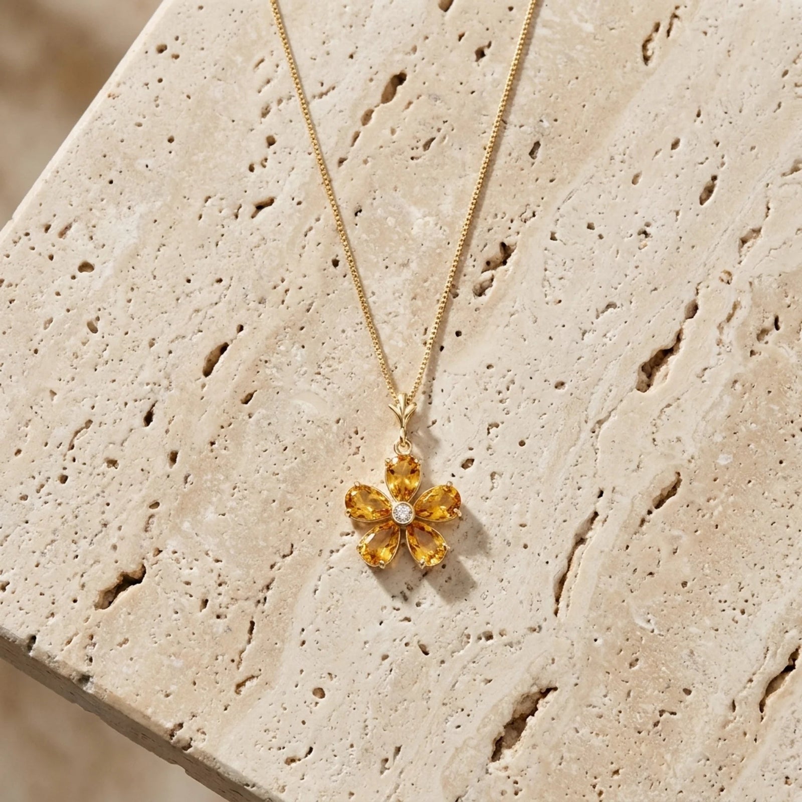 Yellow Gold Radiance Necklace Ruby 10K — Felicita