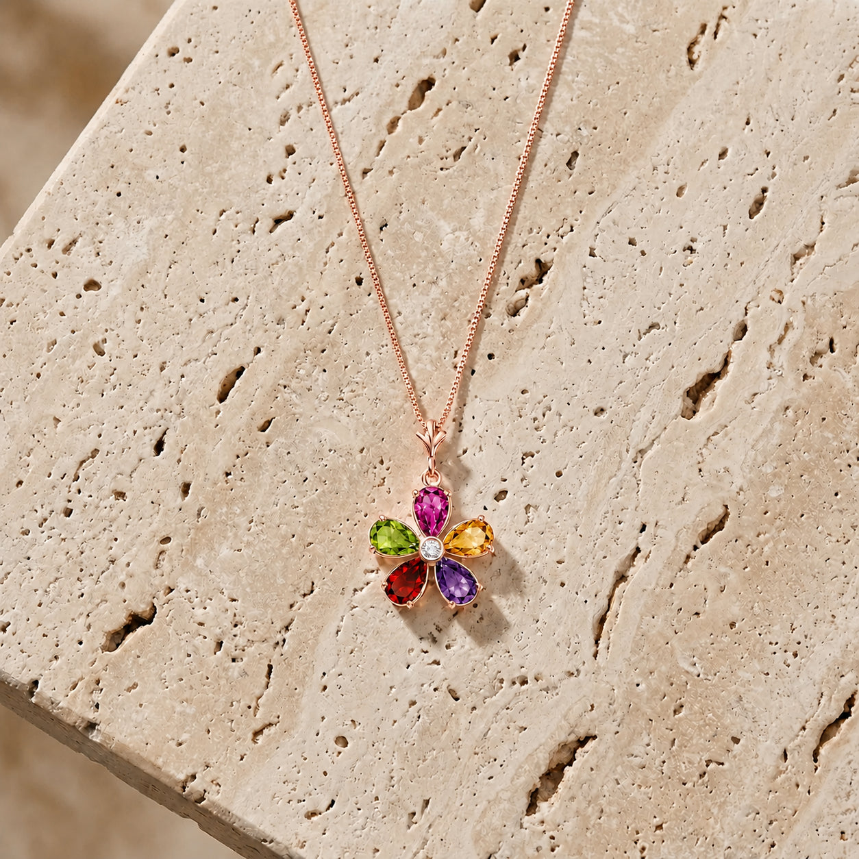 Rose Gold Radiance Necklace Tanzanite 10K — Felicita