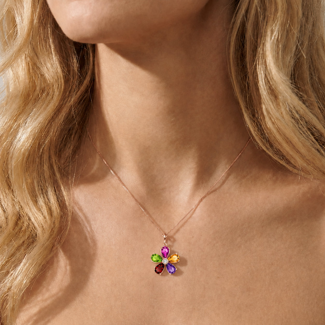 Rose Gold Radiance Necklace Tanzanite 10K — Felicita